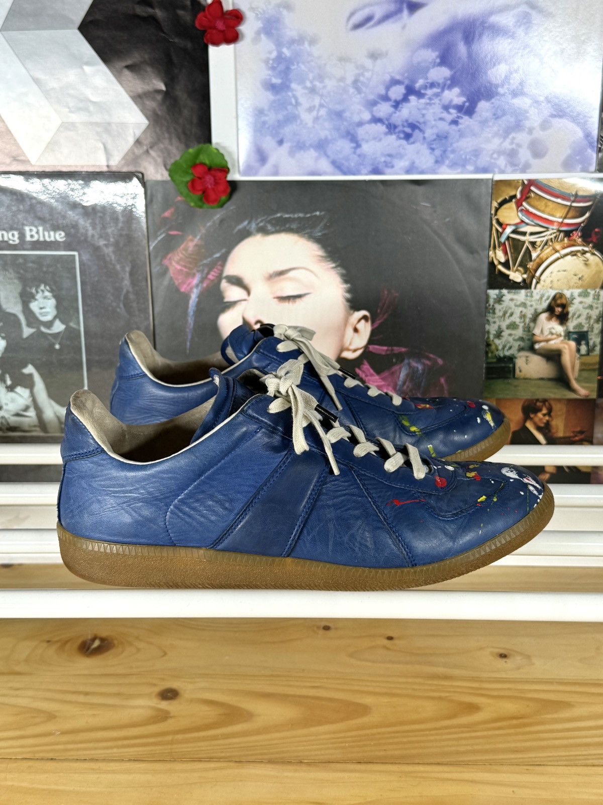 Maison Margiela 2010s GAT Paint Splatter Leather Low Sneakers Size US 10 / EU 43 - 2 Thumbnail