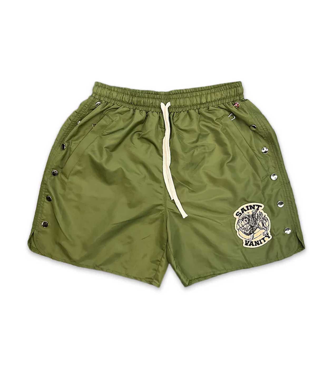 Saint Vanity Nylon Logo Button Shorts Olive Size US 38 / EU 54 - 1 Preview