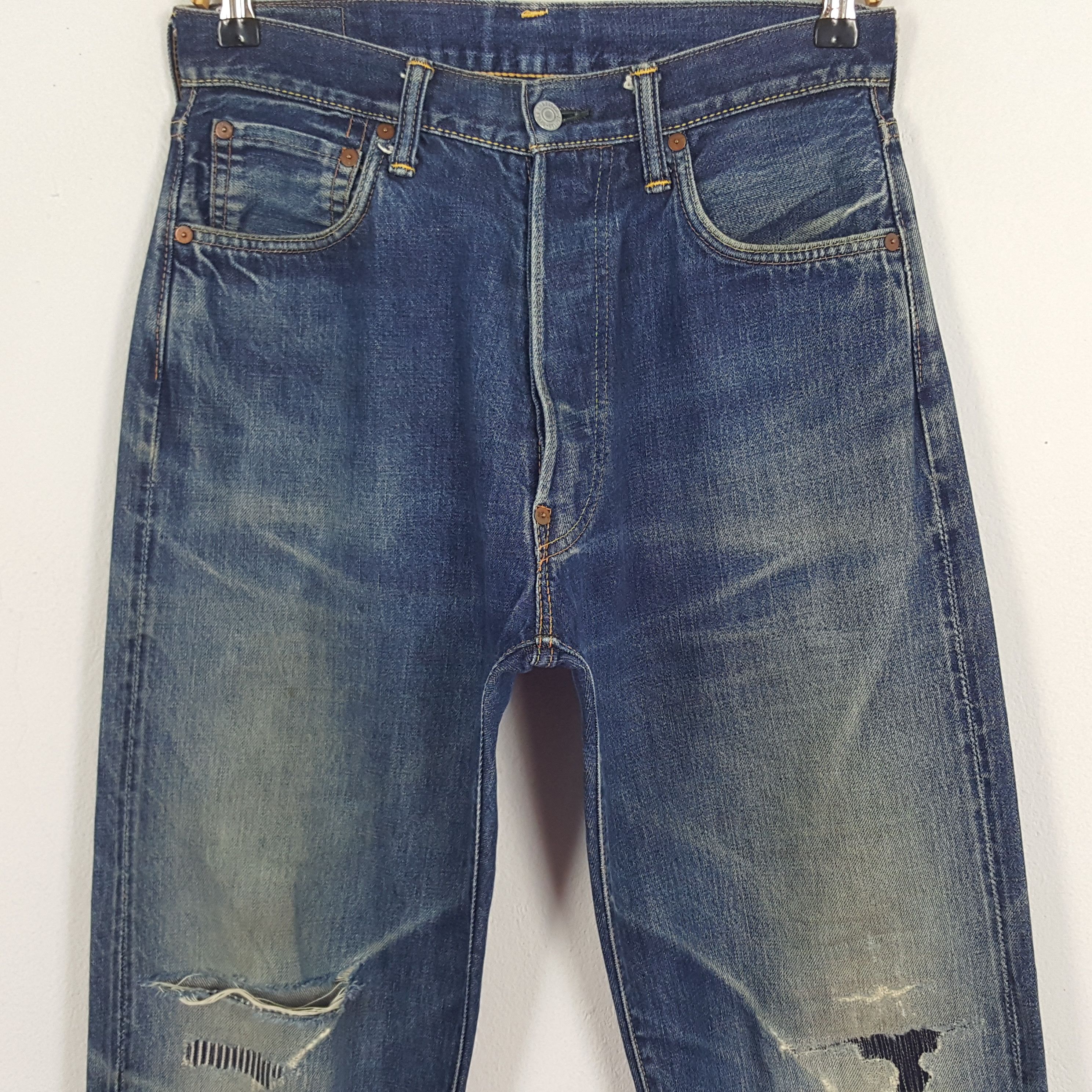 Evisu × Vintage Vintage Evisu No2 Selvedge Custom Art Daicock Denim Jeans Size US 28 / EU 44 - 5 Thumbnail