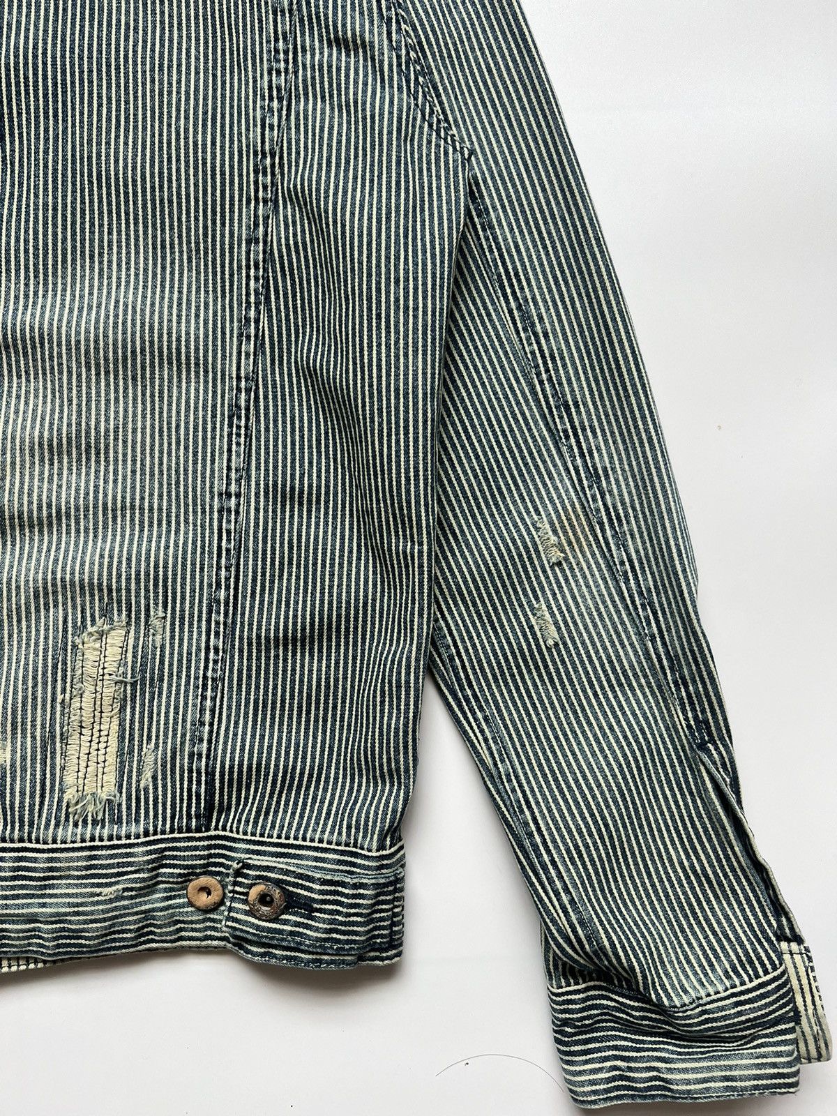 Japanese Brand Vintage Browny Hickory Striped Denim Jacket Size US M / EU 48-50 / 2 - 13 Thumbnail