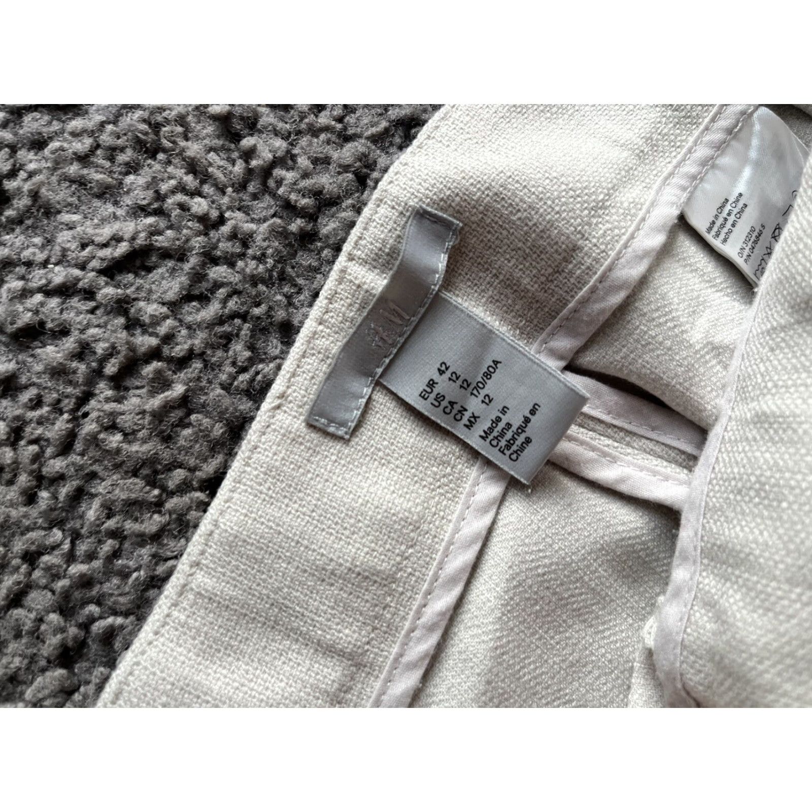 H&M H&M Pants Womens 12 Beige High Rise Side Zip Trousers Casual Classiccore Preppy Size 34" / US 12 / IT 48 - 5 Thumbnail