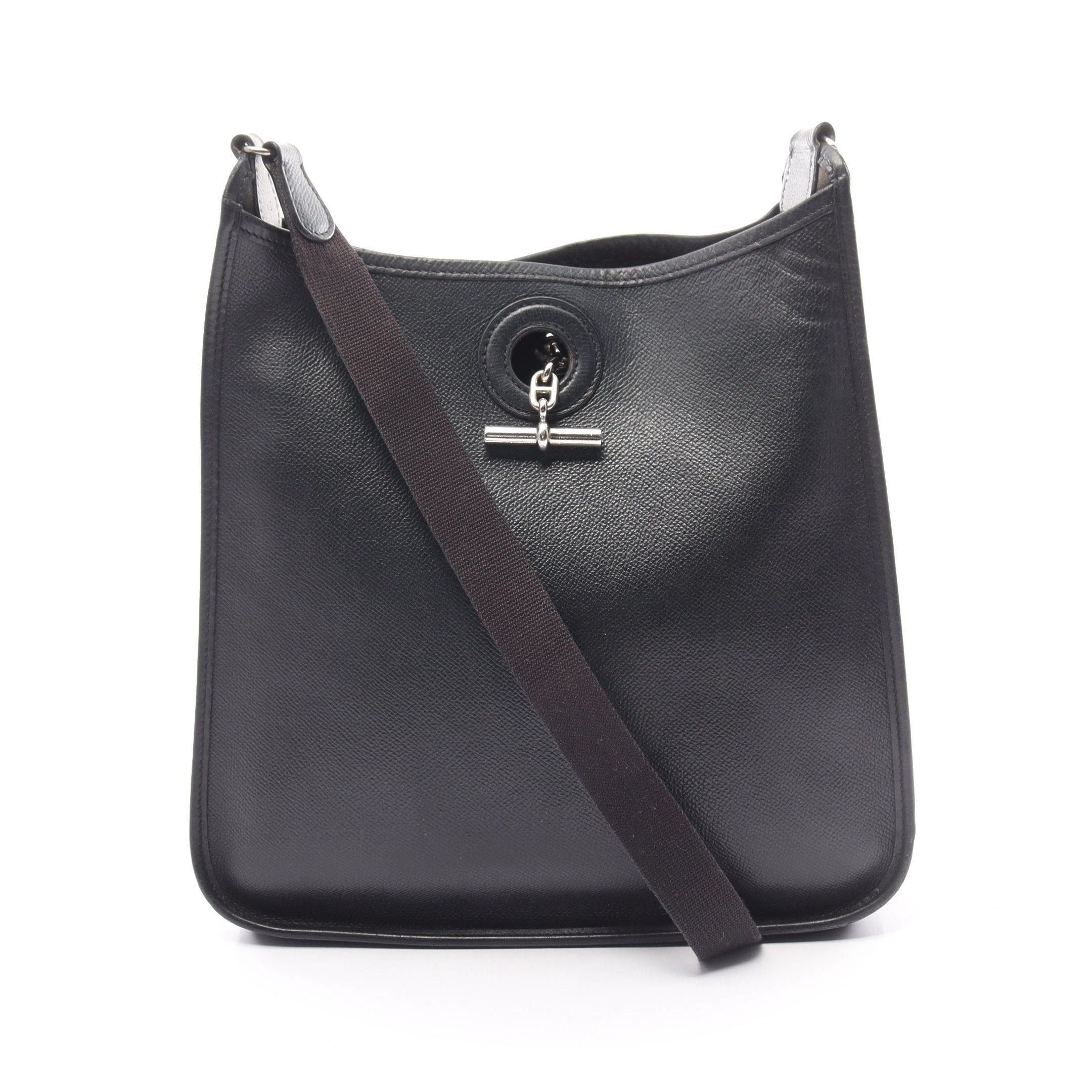 image of Hermes Vespa Pm Shoulder Bag Veau Epsom Black Silver Hardware □I Stamp (Manufactured Around 2005), 