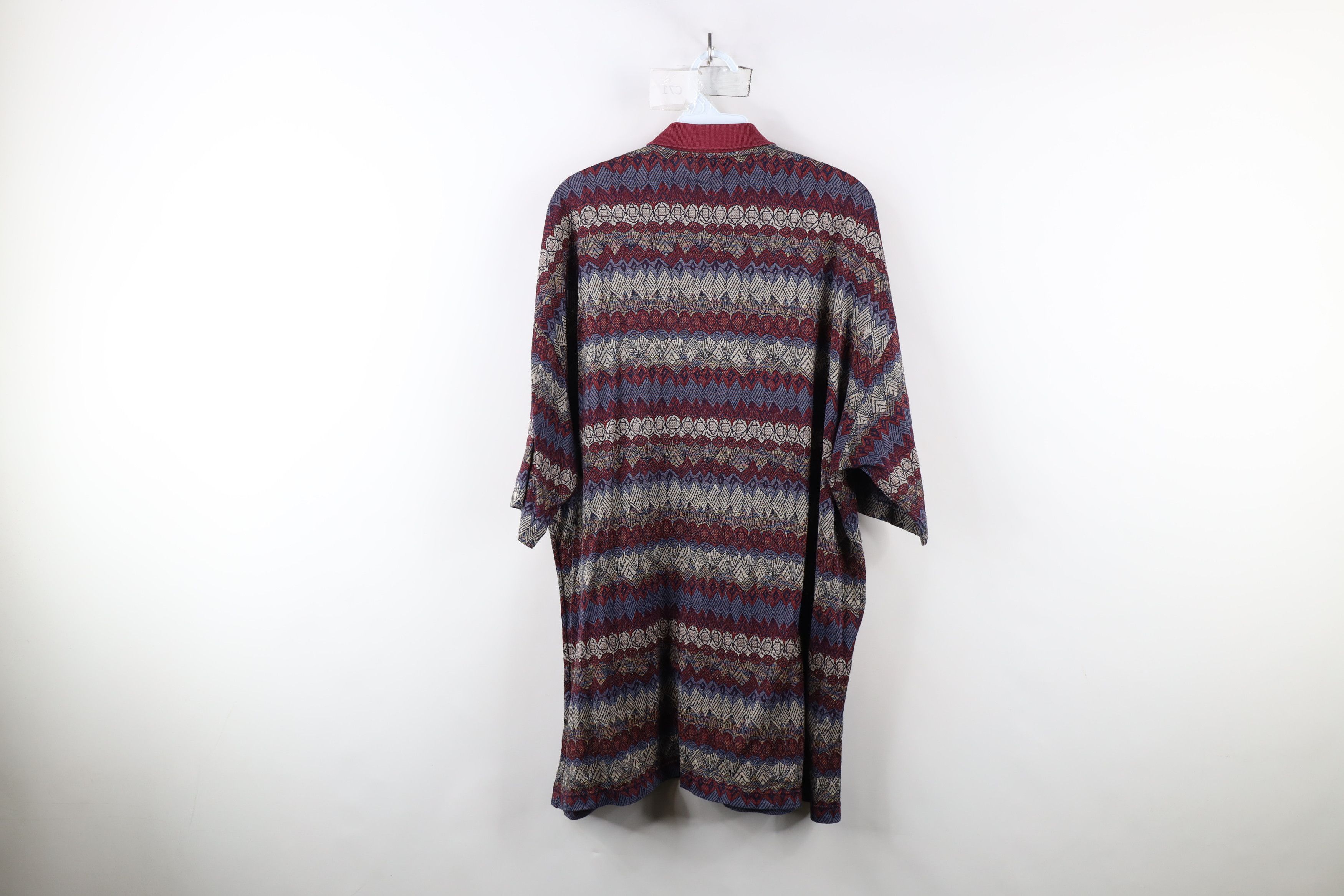 St. Croix × Vintage Vintage 90s St Croix Coogi Style Geometric Knit Polo Shirt Size US L / EU 52-54 / 3 - 8 Thumbnail