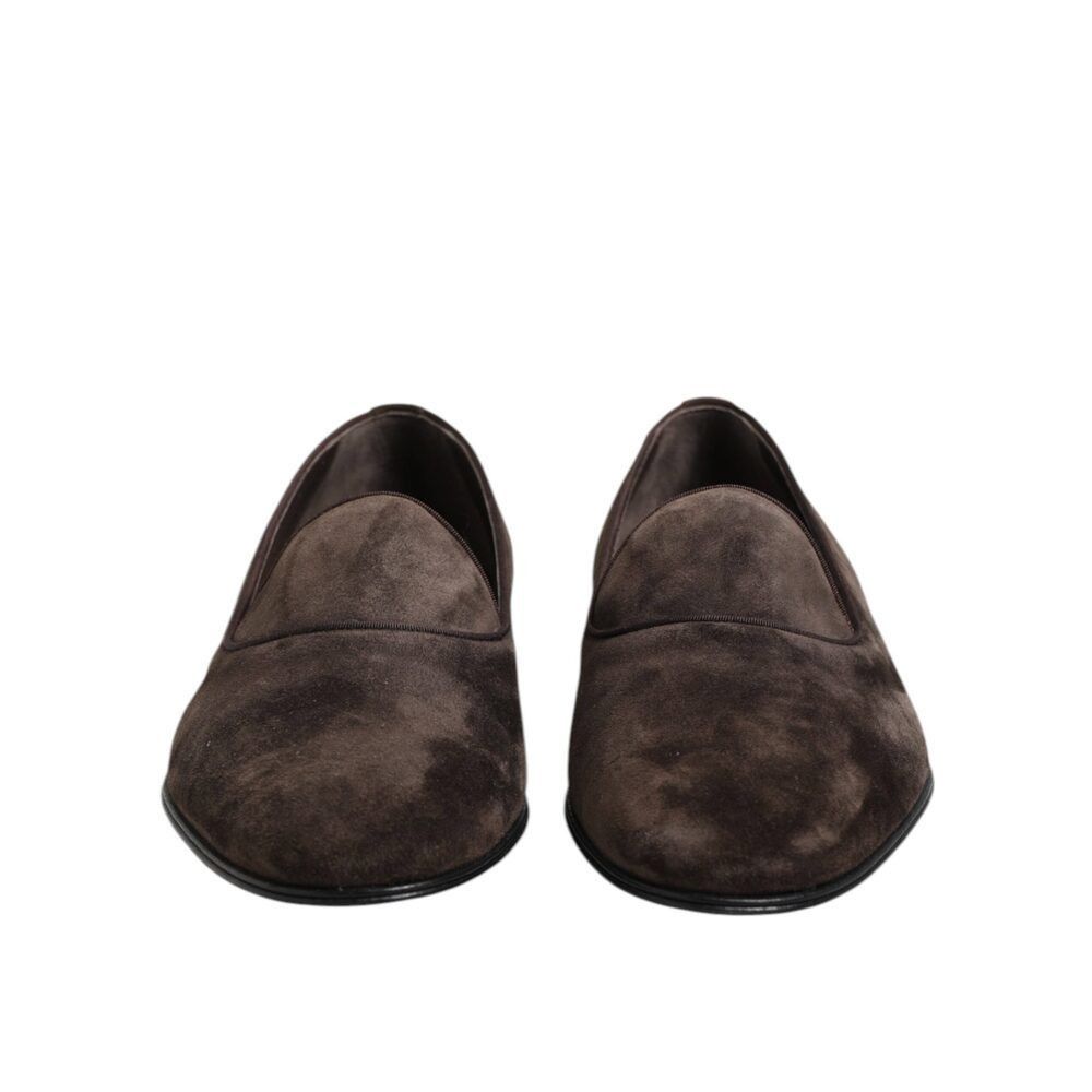 Dolce & Gabbana Dolce & Gabbana Brown Velvet Leather Slip On Loafers Shoes Size US 7 / EU 40 - 2 Thumbnail