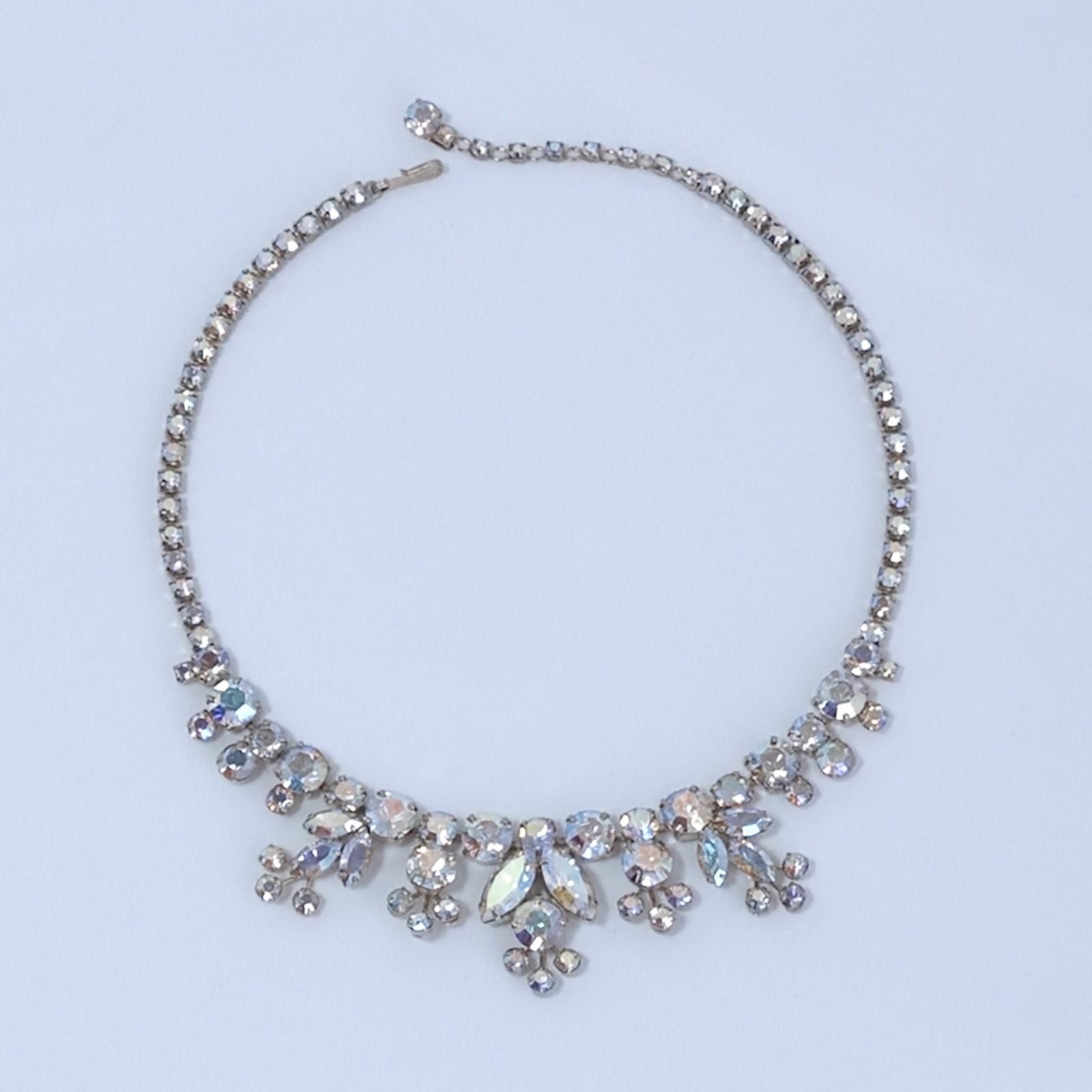 Ben Sherman 1950s Vintage Signed Sherman Necklace AB Crystal Necklace Size ONE SIZE - 1 Thumbnail
