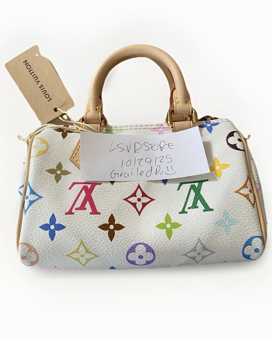 Louis Vuitton × Takashi Murakami Louis Vuitton Murakami White Nano Speedy 2025 NWT M13391 Size ONE SIZE - 3 Thumbnail