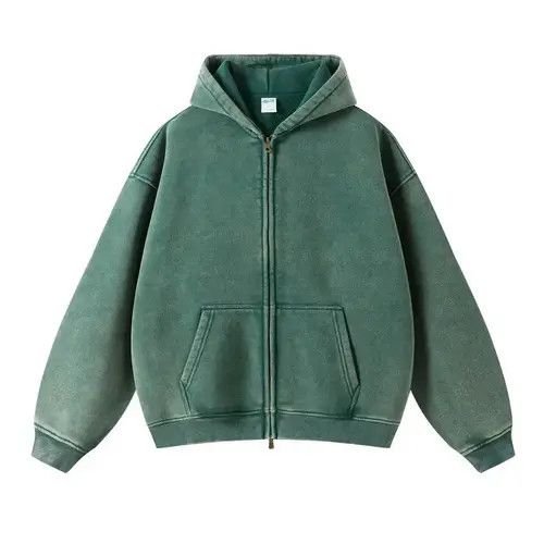 Japanese Brand Washed Distressed Loose Zipper Hoodie Sweatshirt y2k Size US XL / EU 56 / 4 - 6 Thumbnail