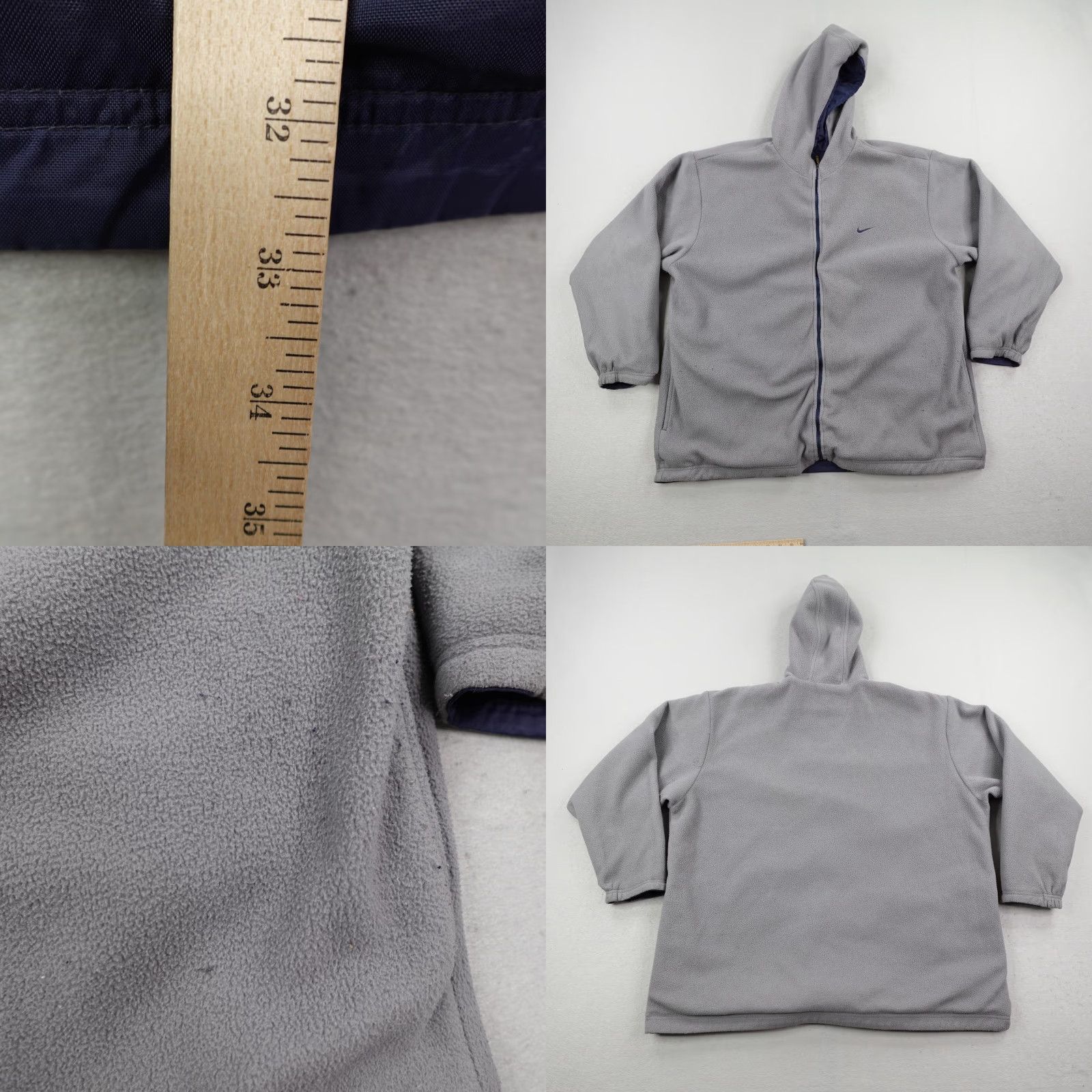 Nike VINTAGE Nike Jacket Mens 2XL Blue Gray Reversible Windbreaker Fleece Coat Y2K Size US XXL / EU 58 / 5 - 8 Thumbnail