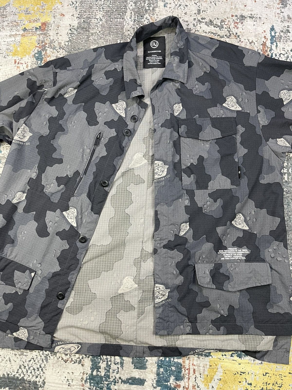 GU × Undercover GU x Undercover Oversized Ripstop Fatigue Overshirt Size US L / EU 52-54 / 3 - 9 Thumbnail