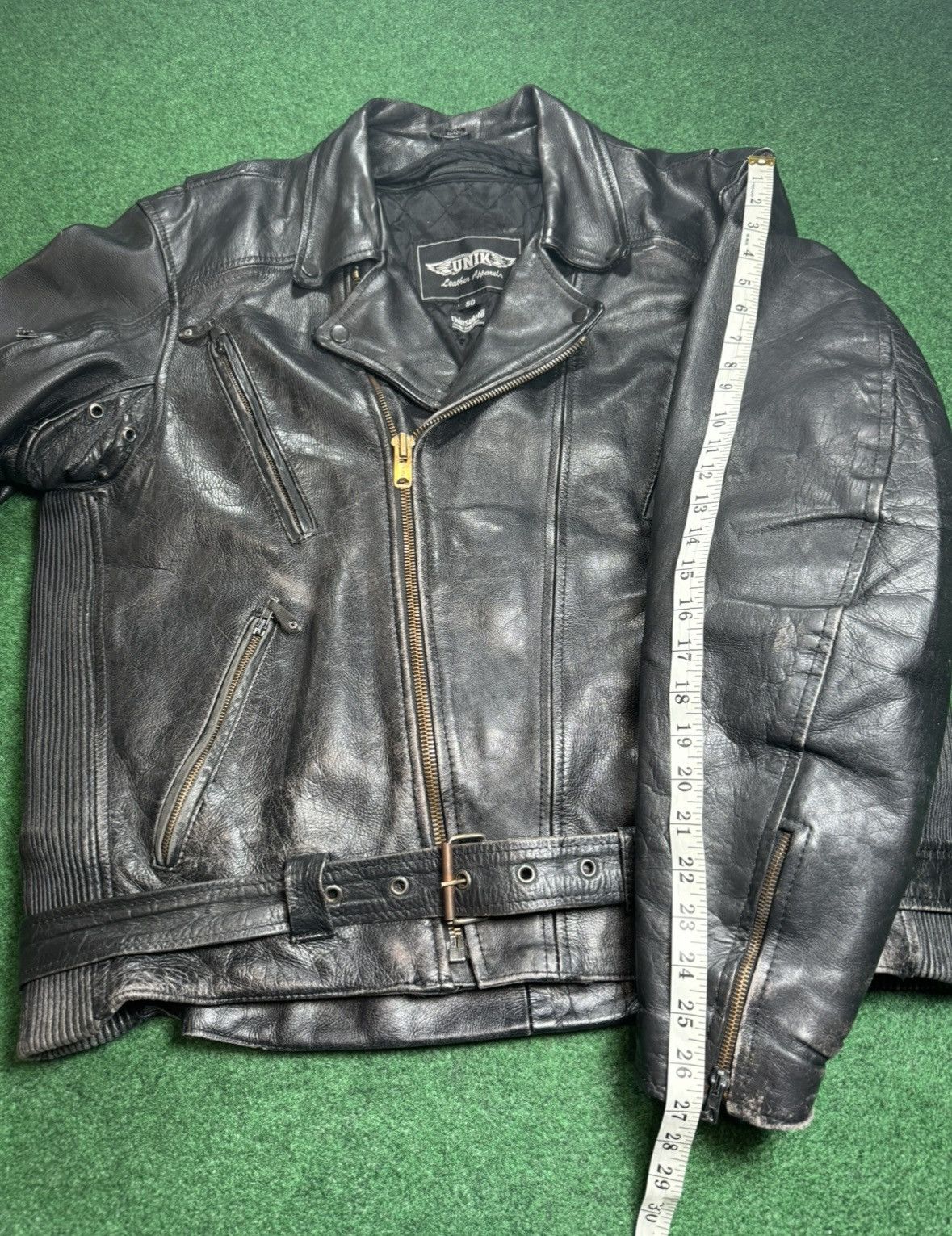 Vintage 70s Biker Motorcyle Talon Zipper Leather Jacket