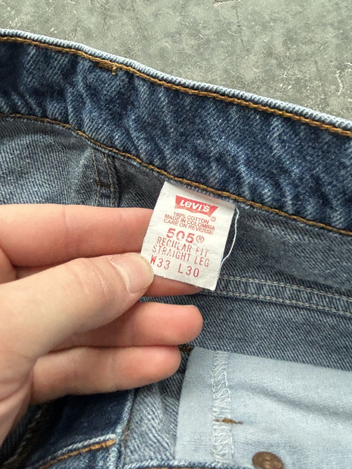 Levi's Vintage 90s Levis 505 Denim Jeans 33x30 Dark Wash Size US 33 - 6 Thumbnail