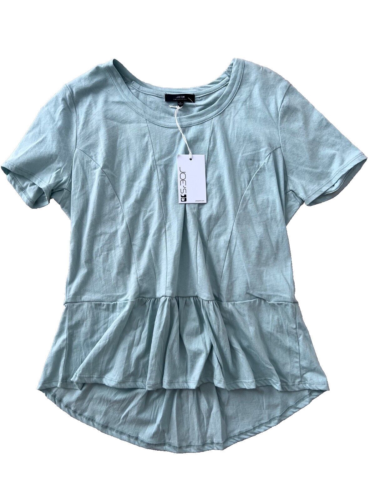 Joe's Joe's Collection Peggy Peplum Ruffled Hem Top Dusty Blue M Size M / US 6-8 / IT 42-44 - 3 Thumbnail