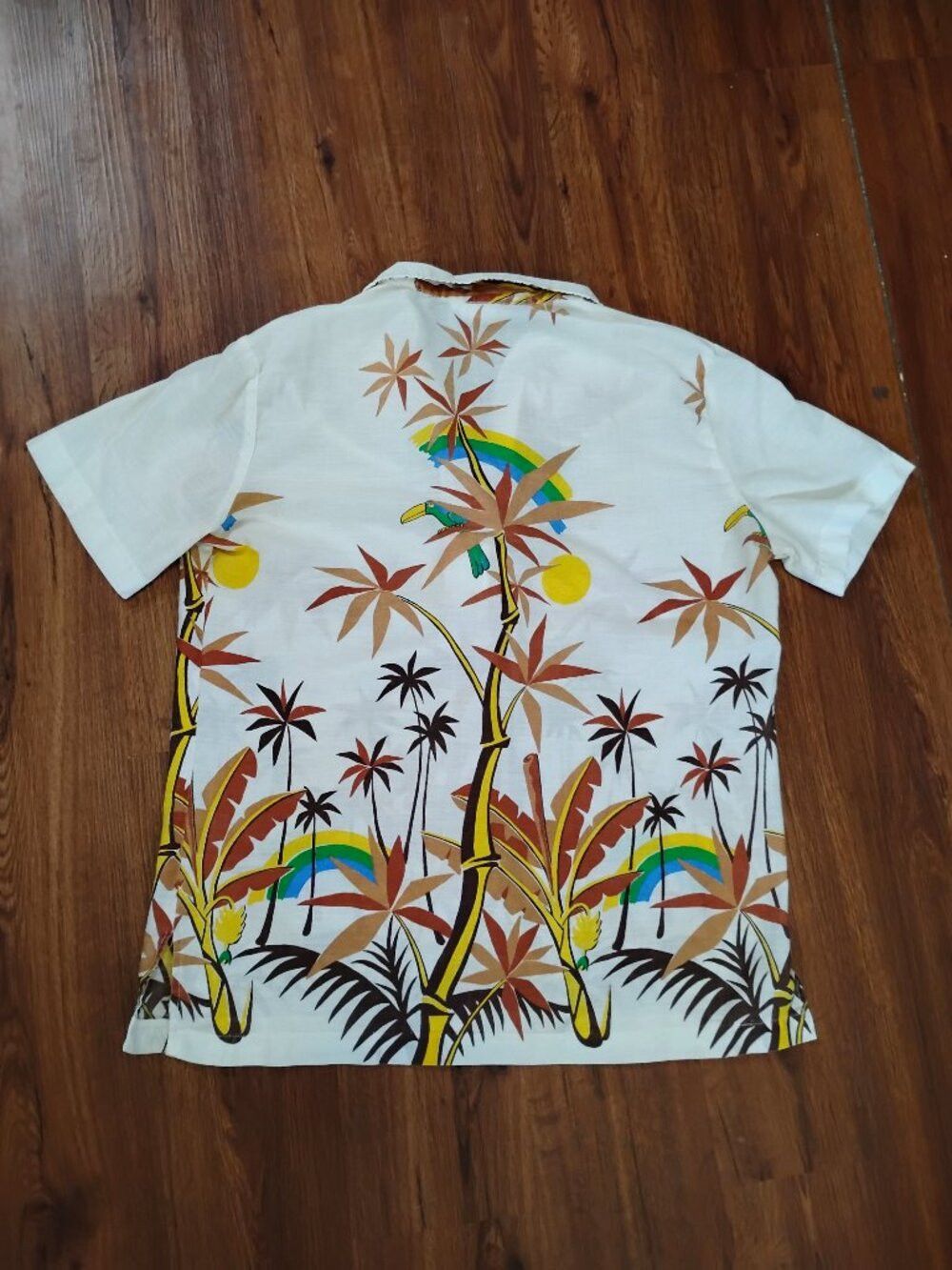 Other Vintage 60s Jaylan Toucan Rainbows Hawaiian Shirt Polo Size US M / EU 48-50 / 2 - 5 Thumbnail
