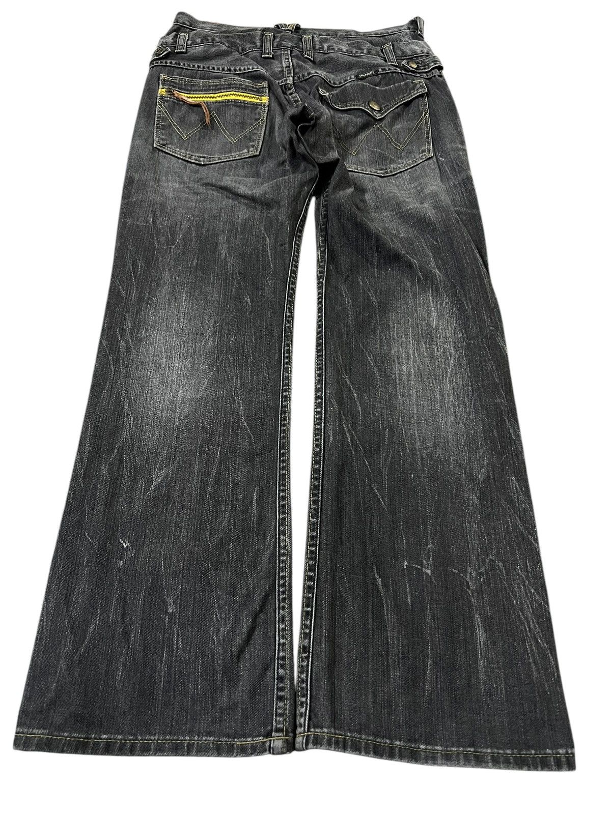 If Six Was Nine × Le Grande Bleu (L.G.B.) × Wrangler 💥Double Waist 💥Vintage Wrangler Faded Flare Jeans Rare Size US 31 - 2 Thumbnail