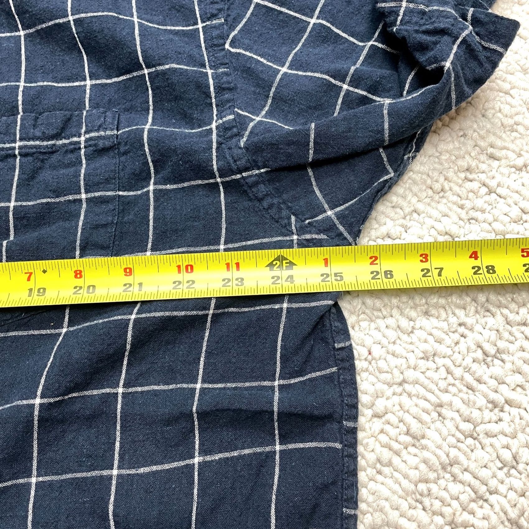 Vintage Sedgefield Button-Up Shirt Mens 2XL Dark Navy Plaid Short Sleeve Collared Top, Button-Front, Pockets, Regular Fit, Cotton Blend, Big & Tall Size US XXL / EU 58 / 5 - 7 Thumbnail