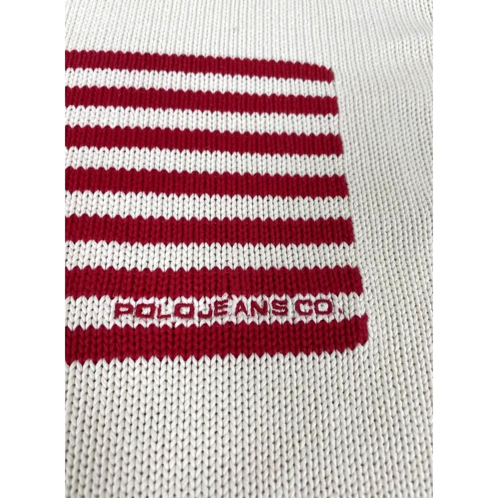 Polo Ralph Lauren VINTAGE Polo Jeans Co Ralph Lauren Sweater Men White Size L USA Flag Logo Size US L / EU 52-54 / 3 - 7 Thumbnail