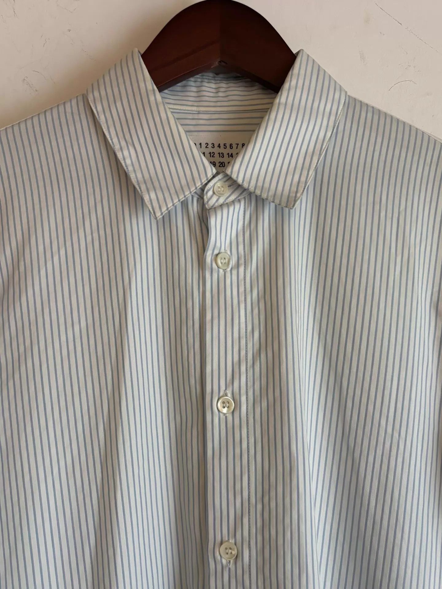 Maison Margiela White Striped Long Sleeve Button-Up Shirt Size US S / EU 44-46 / 1 - 4 Thumbnail