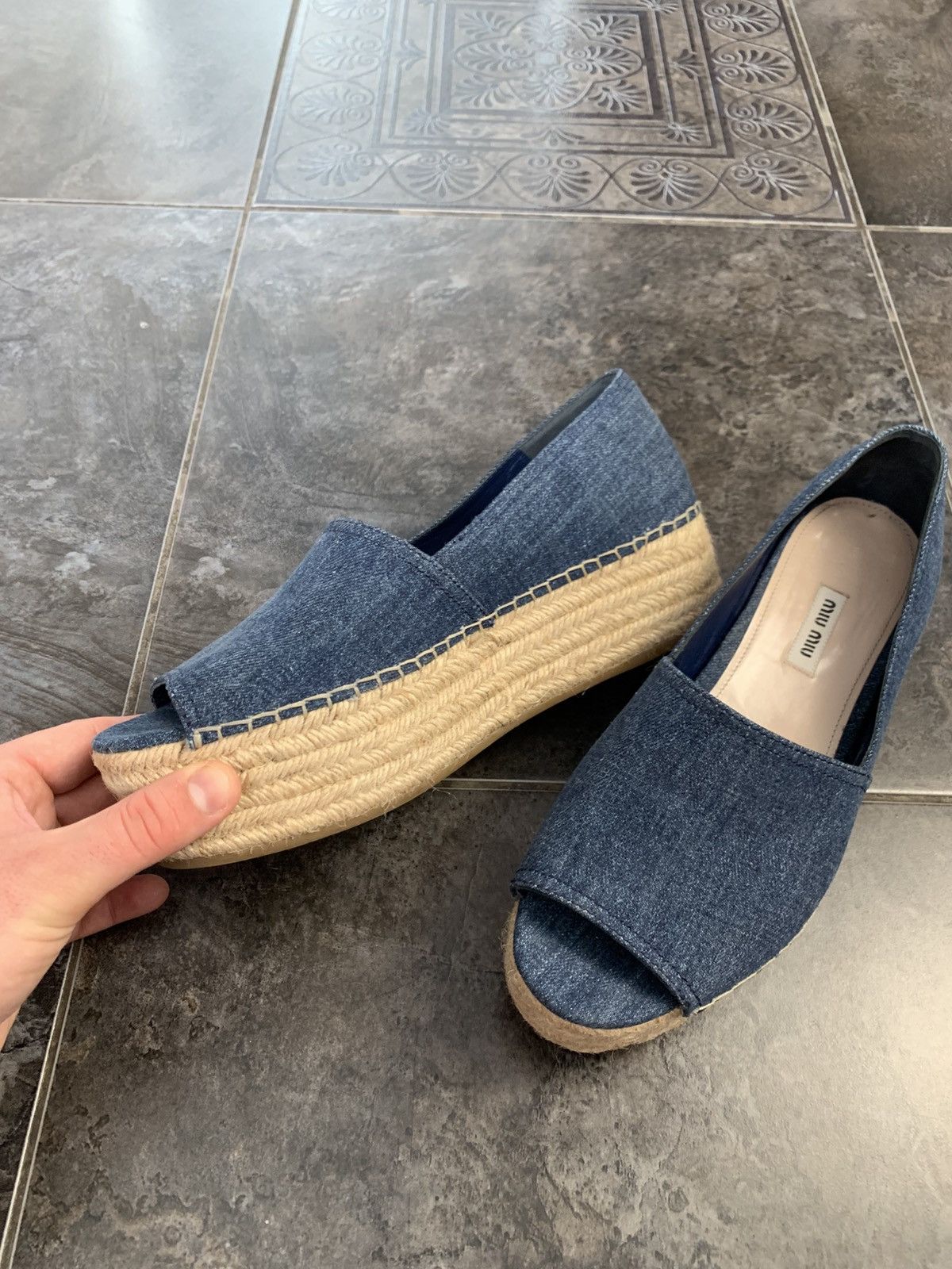 Miu Miu Miu Miu Denim Espadrille Flats Size US 9.5 / IT 39.5 - 7 Thumbnail