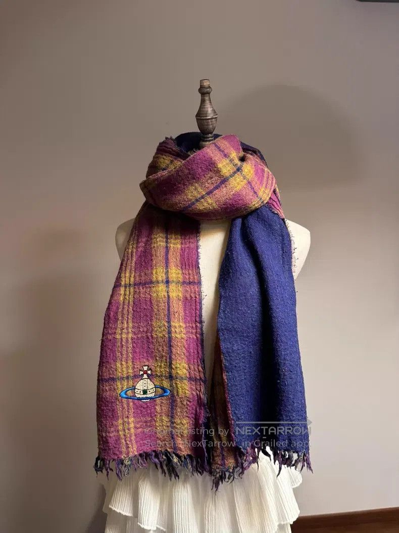 Vivienne Westwood Vivienne Westwood Pink and Purple Plaid Large Square Scarf Size ONE SIZE - 2 Thumbnail