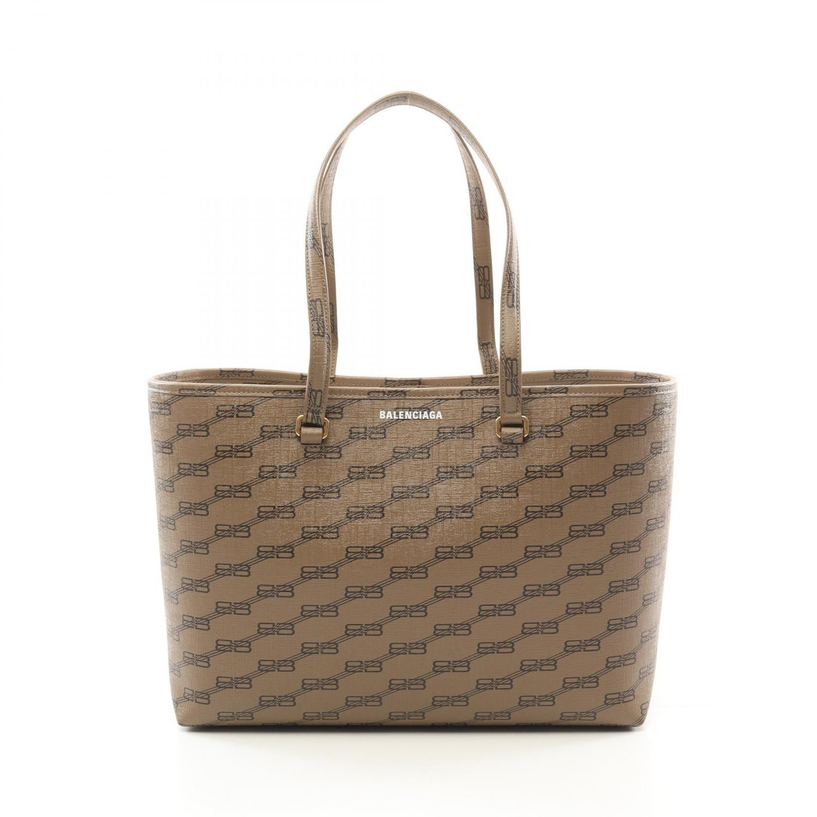 Balenciaga Balenciaga Bb Monogram Signature Medium Shopper Bag Shoulder Tote Beige Size ONE SIZE - 1 Thumbnail