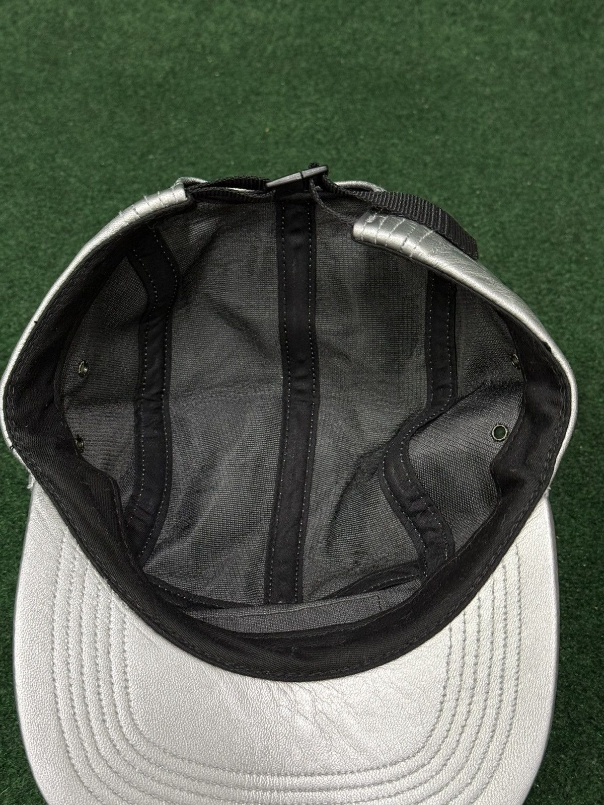 Supreme 2016 Supreme Silver Leather Camp Cap Size ONE SIZE - 5 Thumbnail