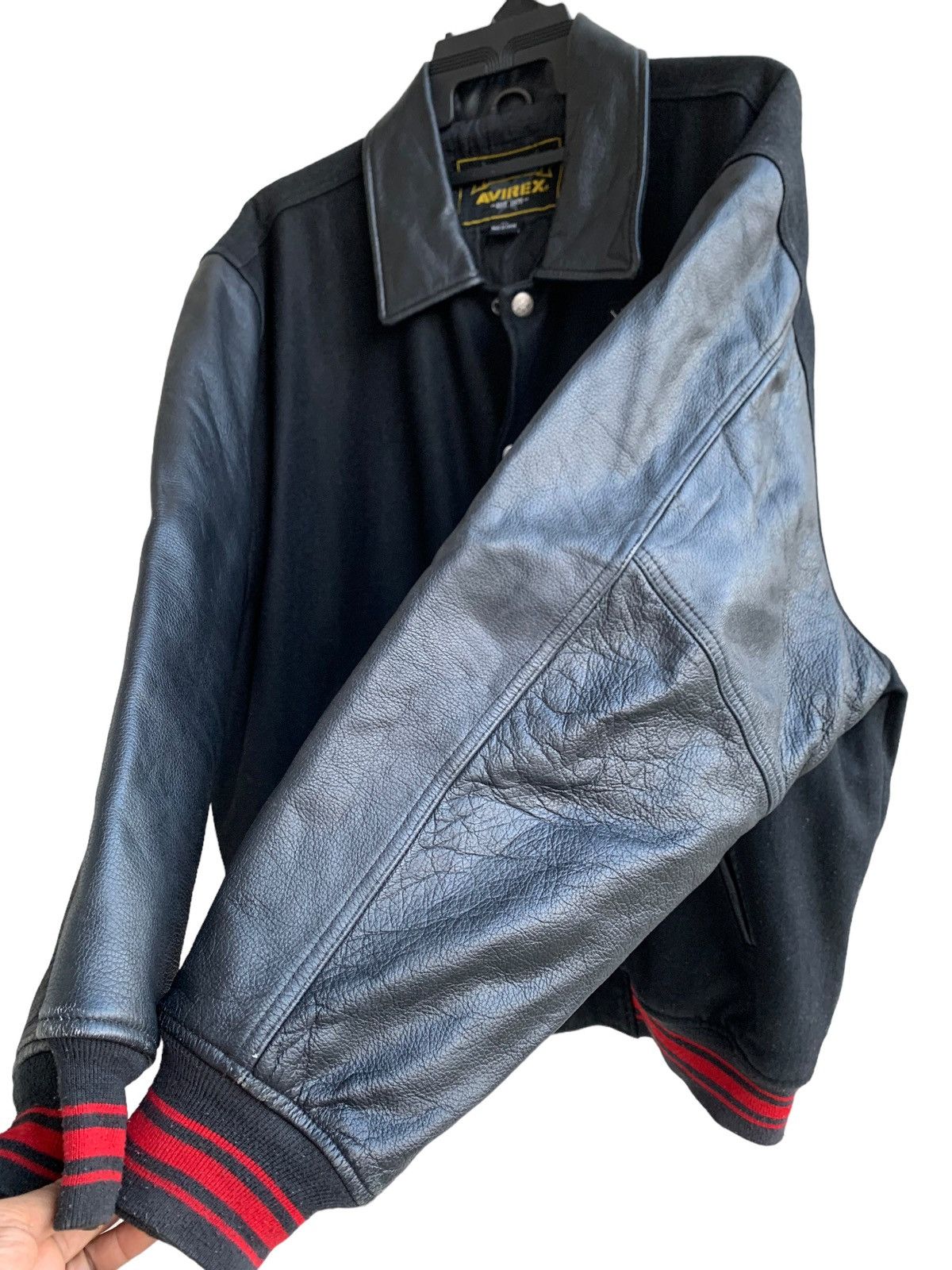 Avirex Vintage Avirex Road Dogz Wool Leather Sleeve Size US XL / EU 56 / 4 - 13 Thumbnail