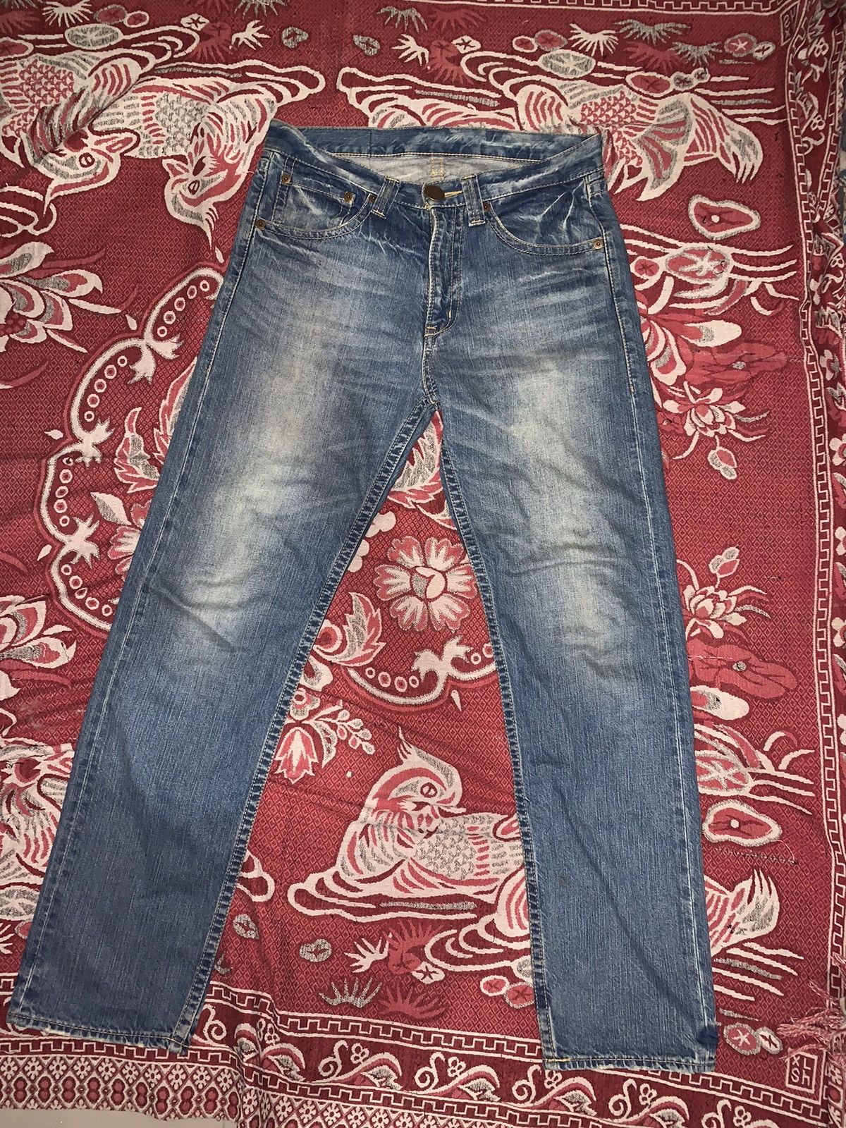 Japanese Brand Designer Co&Lu COCOLULU embroidery spellout logo jeans🔥 Size US 33 - 2 Thumbnail