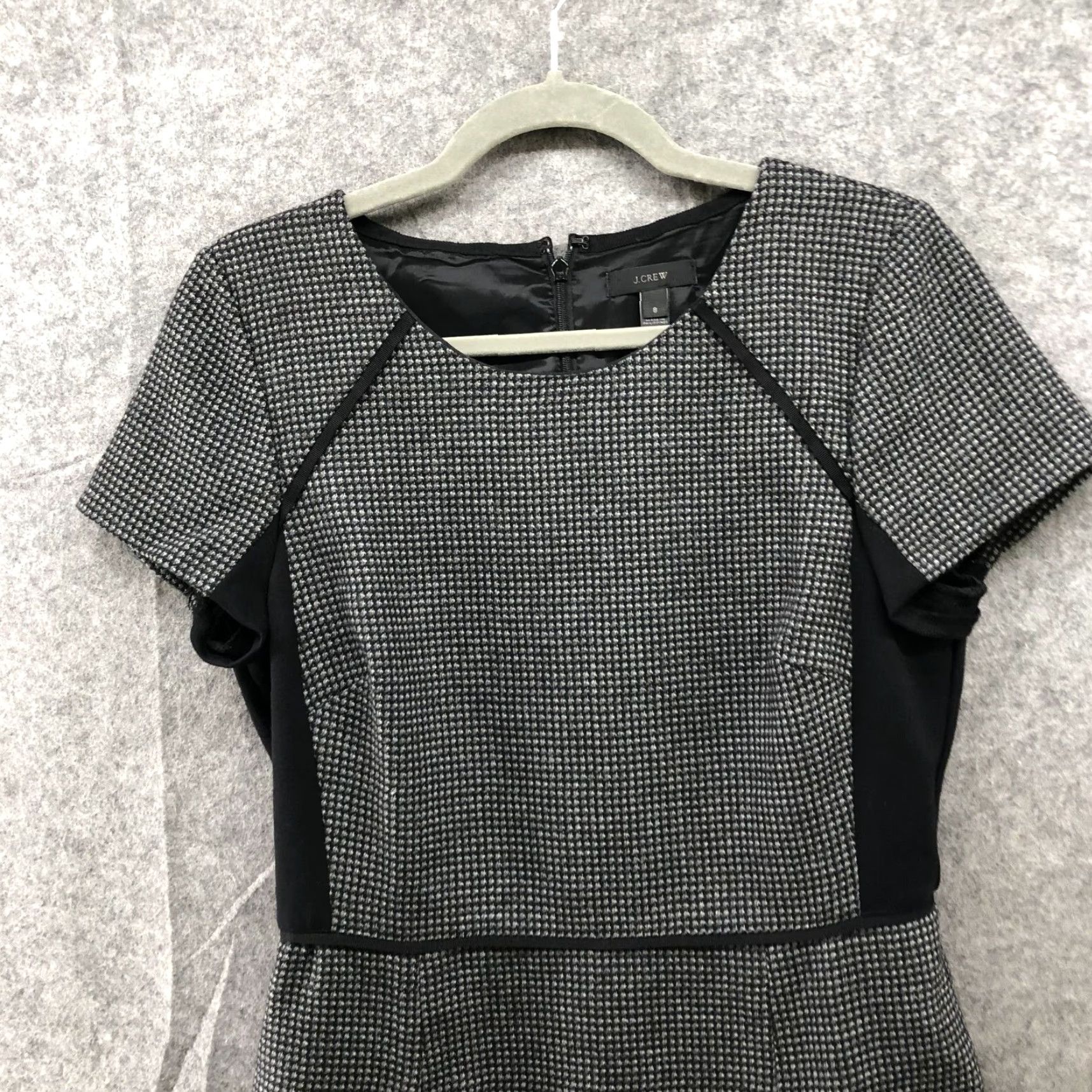 J.Crew J.CREW Wool Blend Dress Gray Plaid A-Line Short Sleeve Knee Length Size 8 Womens Career Formal Business Vintage No (if not vintage) Size 30" / US 8 / IT 44 - 3 Thumbnail