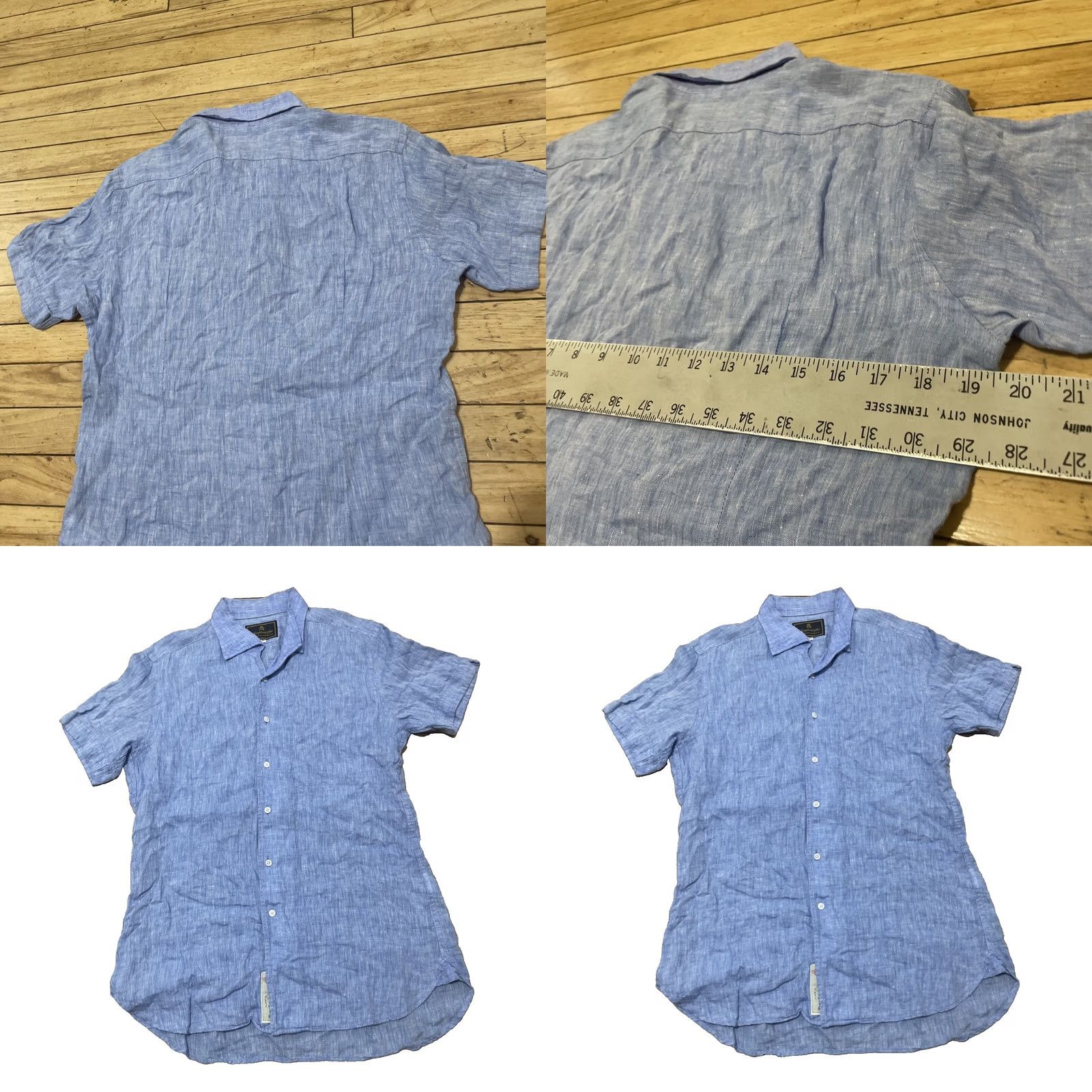 Vintage Simplicite Button-Up Shirt Men 40 Blue Linen Short Sleeve Casual Beach Nautical 90s Vintage Women? No Women. Mens Regular White? Wait. Size US M / EU 48-50 / 2 - 11 Thumbnail