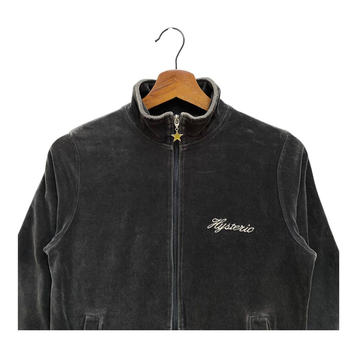 Hysteric Glamour Vintage Hysteric Glamour Velour Track Jacket Charcoal Grey Size US S / EU 44-46 / 1 - 4 Thumbnail