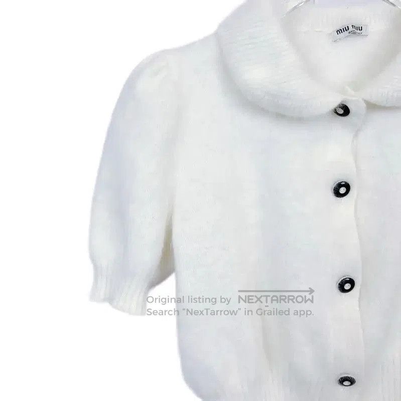 Miu Miu Miu Miu White Short Sleeve Pullover Blouse . Size S / US 4 / IT 40 - 4 Thumbnail