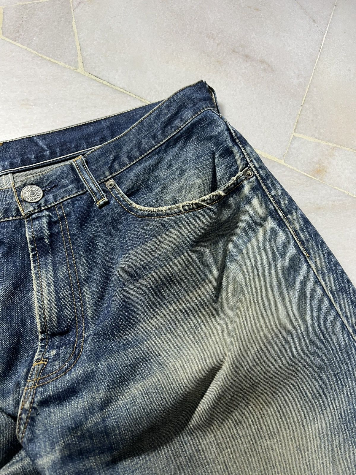 Levi's × Levi's Vintage Clothing 💥Baggy💥Vintage 90’s -00’ Levis 503 Mud Wash Distress Jeans Size US 35 - 8 Thumbnail