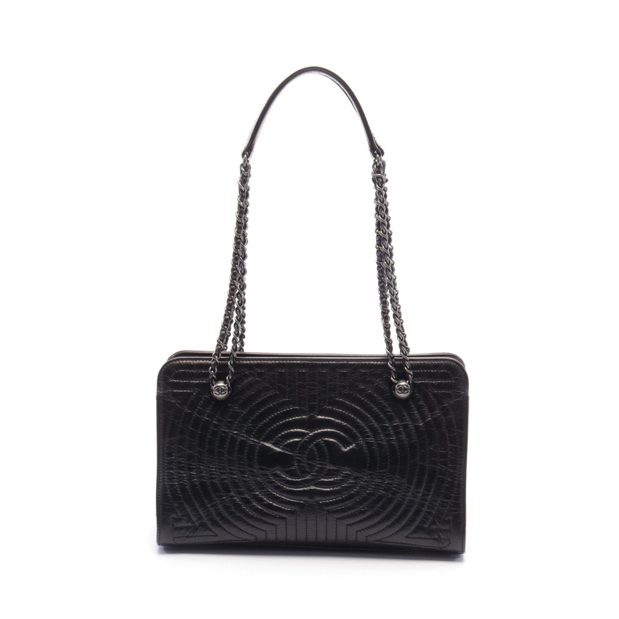 Chanel Chanel Coco Mark Chain Shoulder Bag Leather Black Antique Silver Hardware Size ONE SIZE - 1 Thumbnail