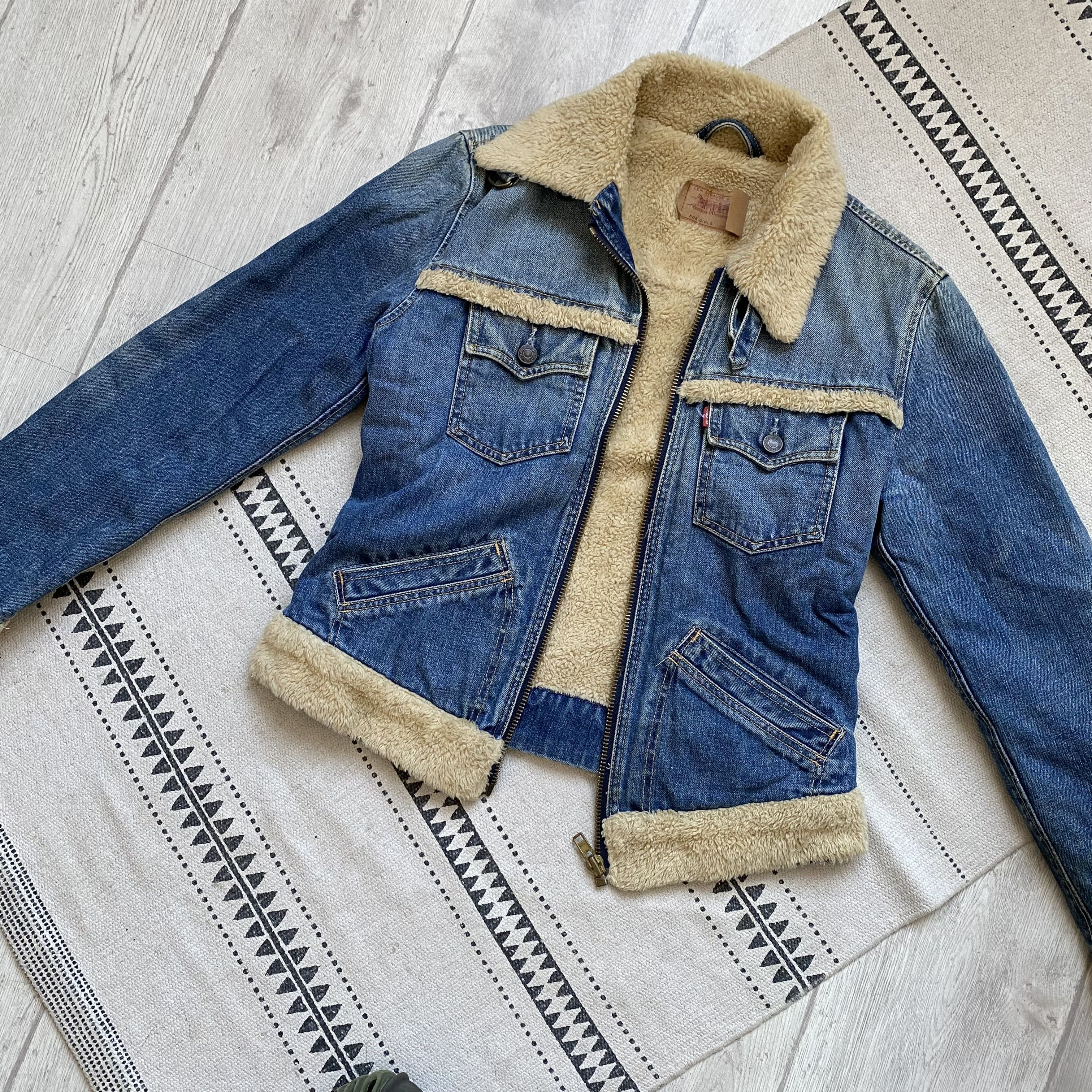 If Six Was Nine Vintage Y2K LEVIS Denim Faux Fur Jacket Sherpa kapital Size S / US 4 / IT 40 - 9 Thumbnail