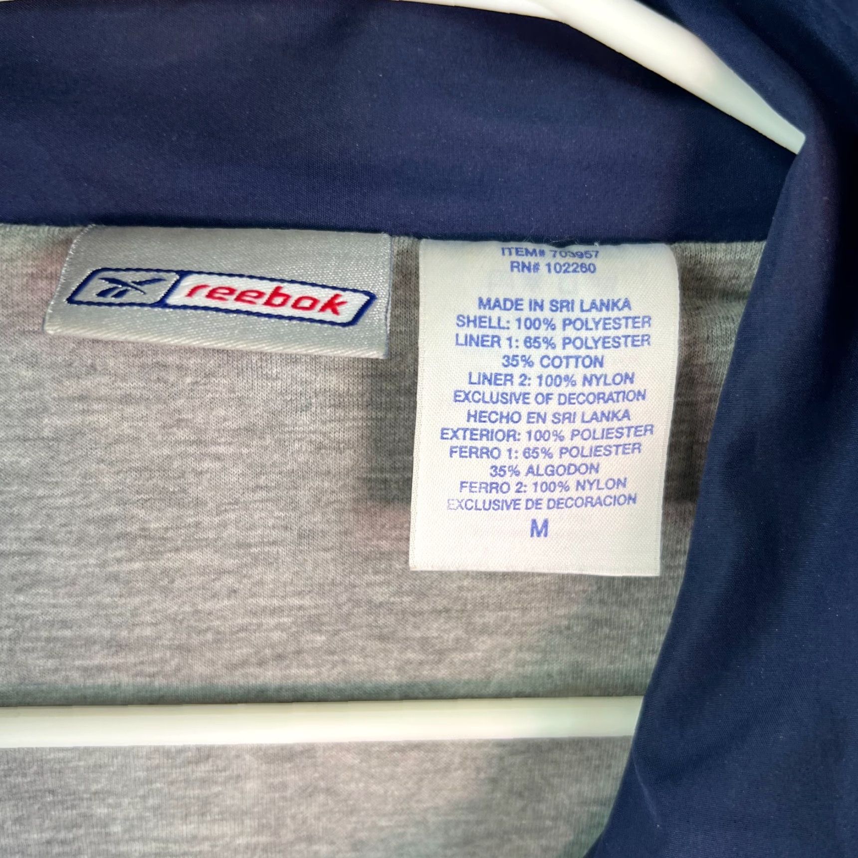 Reebok Reebok Windbreaker Jacket Mens Size Medium Blue Long Sleeve Full Zip Size US M / EU 48-50 / 2 - 4 Thumbnail