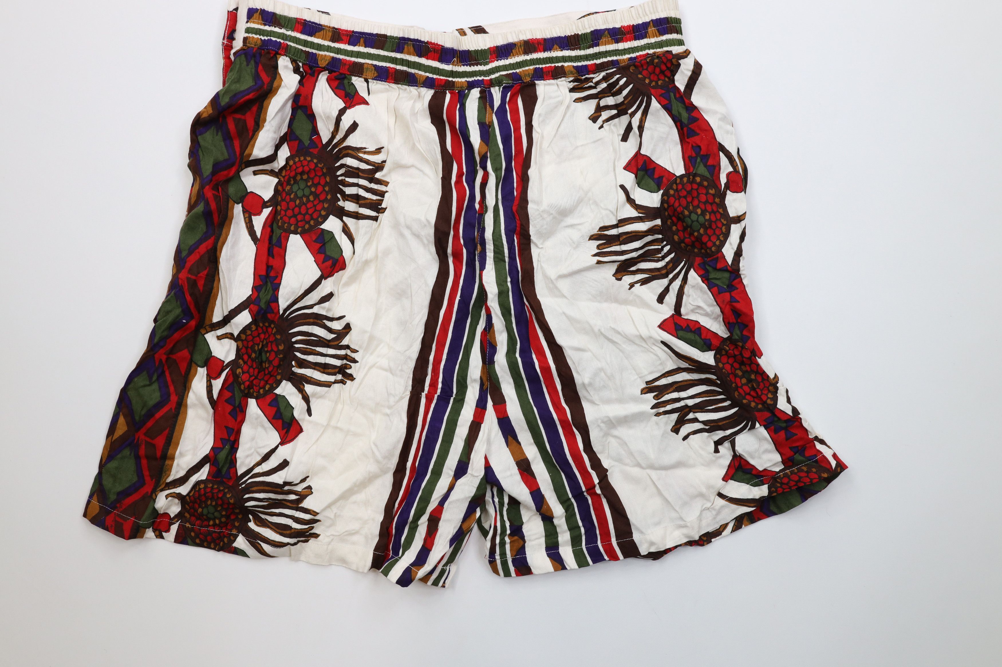 Vintage Vintage 90s Streetwear Gabardine Abstract Geometric Shorts Size 22" - 10 Thumbnail