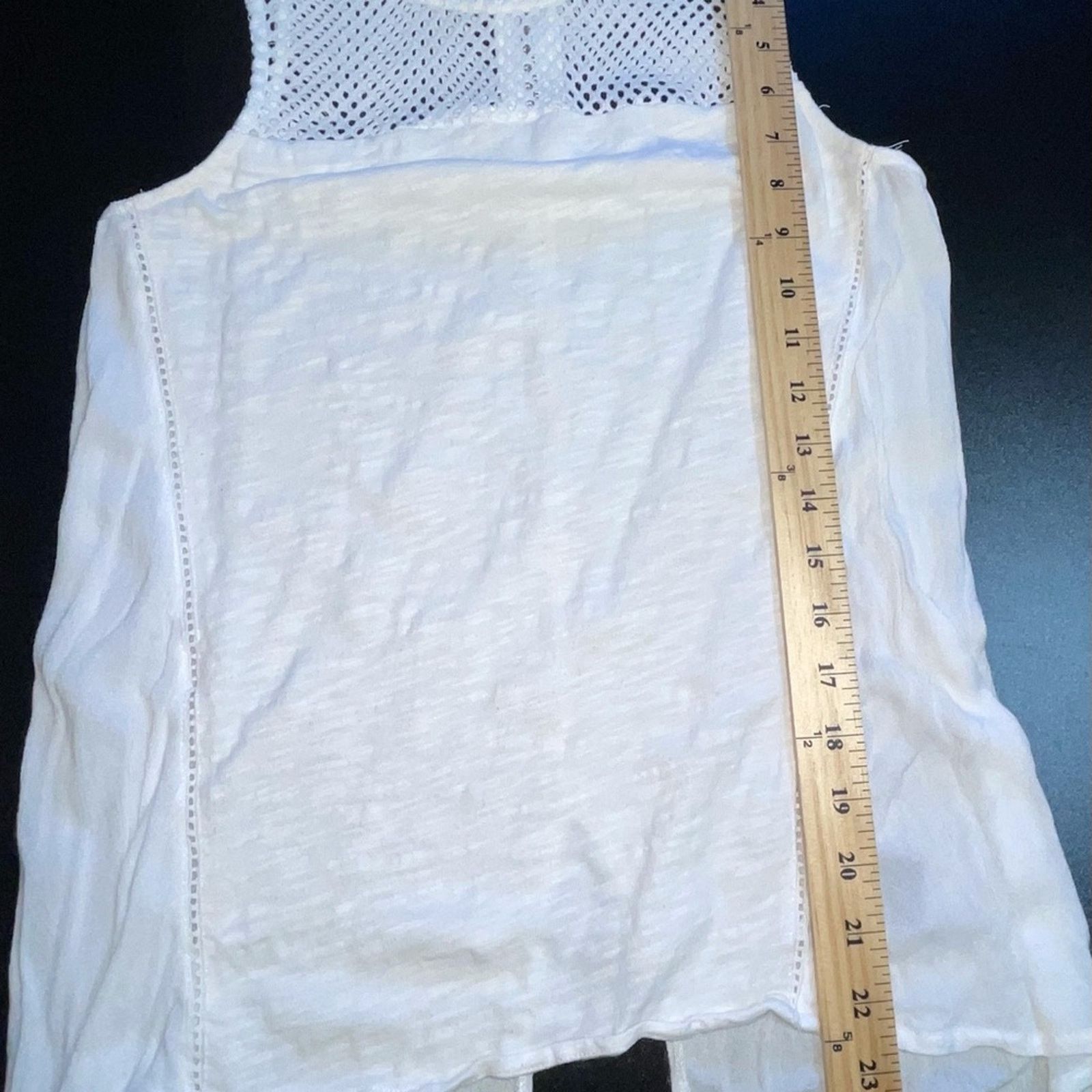 Other Sanctuary White Crochet Yoke Tank Top Size Small Size S / US 4 / IT 40 - 4 Thumbnail