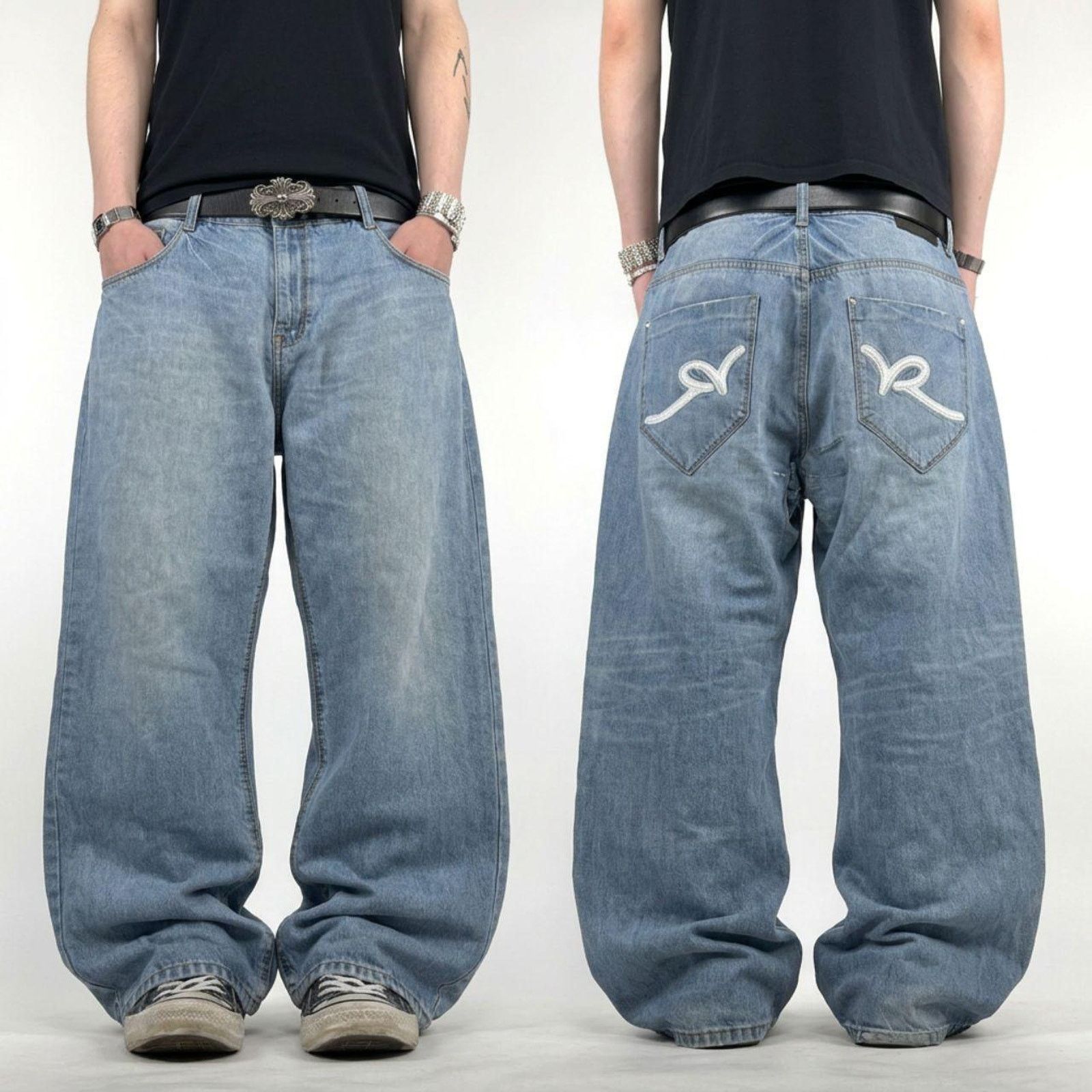 JNCO × Rocawear × Vintage Vintage y2k grunge archive rocawear faded baggy rare jeans Size US 42 / EU 58 - 1 Thumbnail