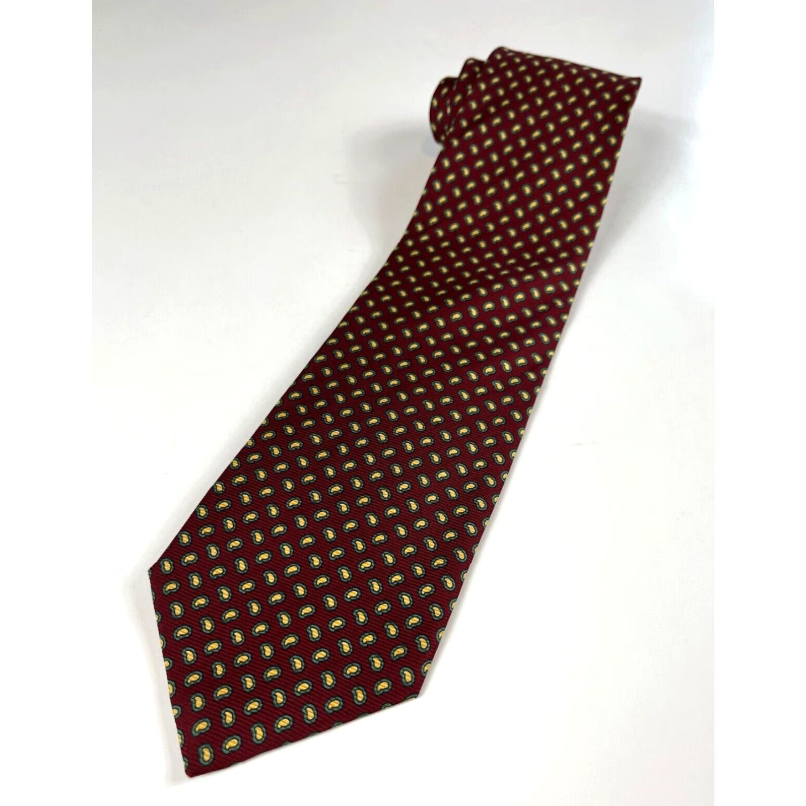 Brooks Brothers VINTAGE Brooks Brothers Makers Silk Tie Paisley Hand Made in USA Men’s Tie Wide 3.75" Maroon 56.5" S, M, L? Size ONE SIZE - 2 Thumbnail