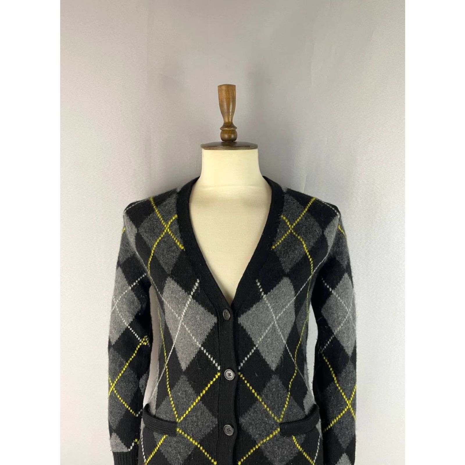 Polo Ralph Lauren Polo Ralph Lauren Cardigan Mens Wool Black & Gray V-Neck Long Sleeve Size S Sweater Size US S / EU 44-46 / 1 - 4 Thumbnail