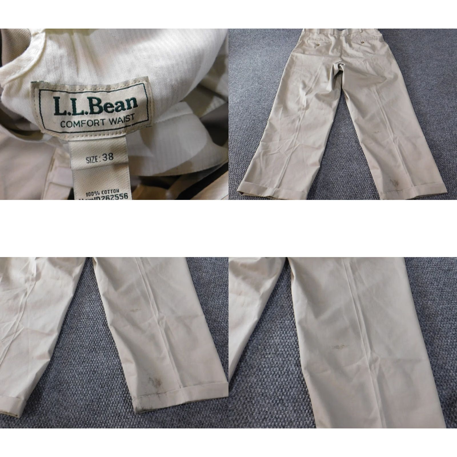 Vintage LL Bean Pants Mens 38x29 Beige Straight Cuffed Natural Fit Pleated Chino Regular Logo 29 Inseam Store Vintage: No Size US 38 / EU 54 - 8 Thumbnail