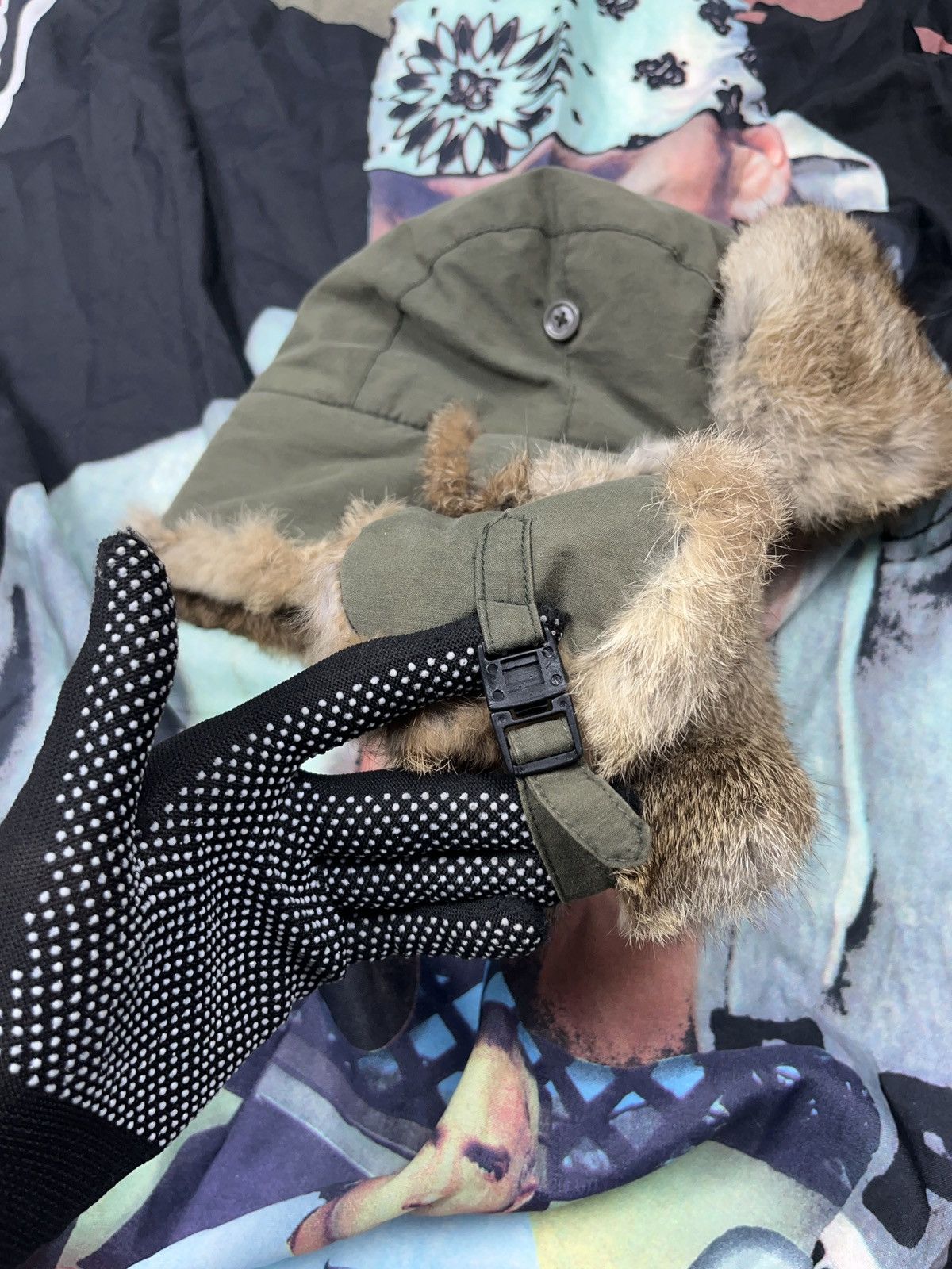 Vintage Elch Vintage Real Rabbit Fur Trapper Hat Aviator y2k Earflap Size ONE SIZE - 5 Thumbnail