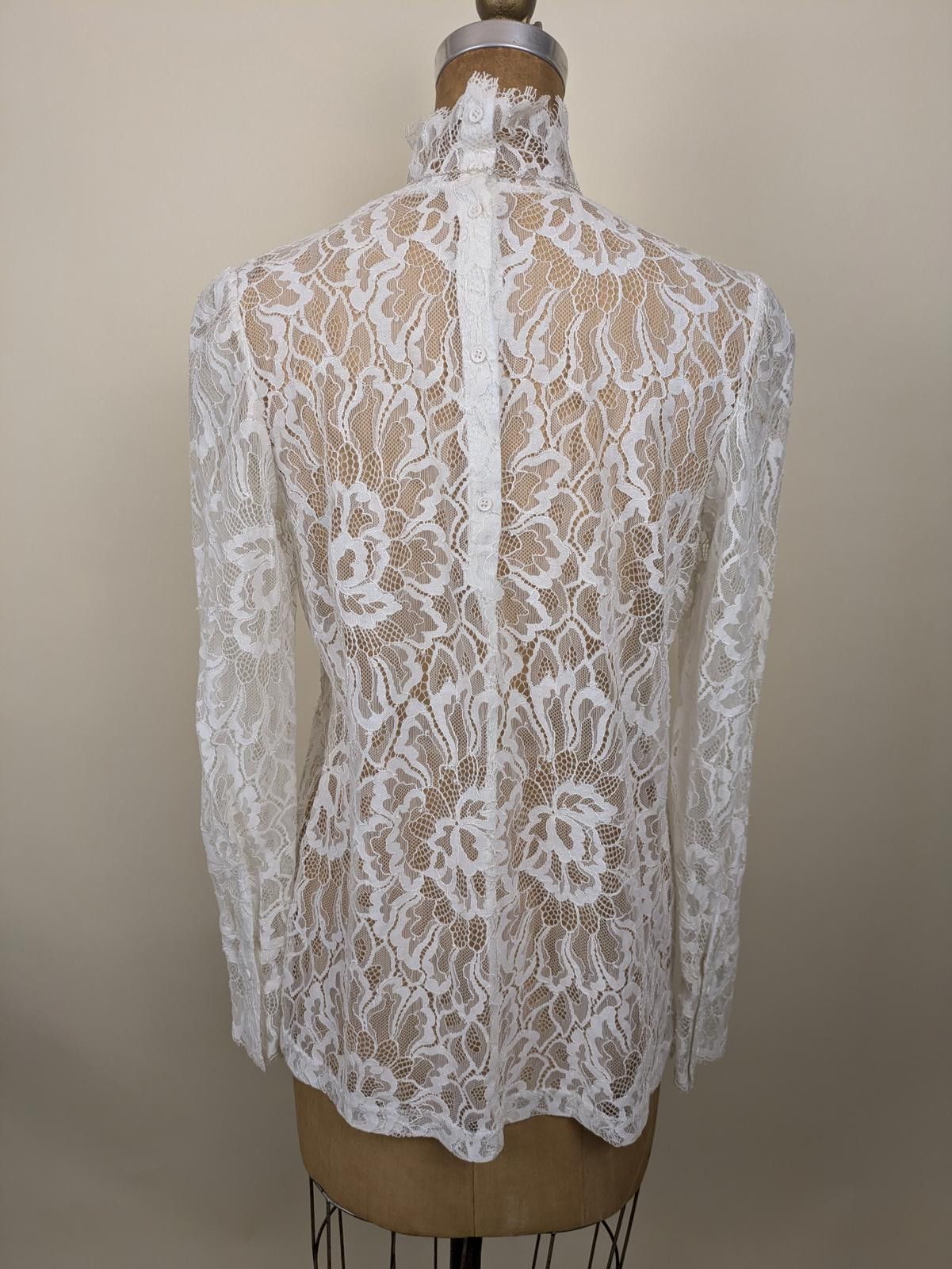 Other white floral lace sheer blouse Size M / US 6-8 / IT 42-44 - 3 Thumbnail