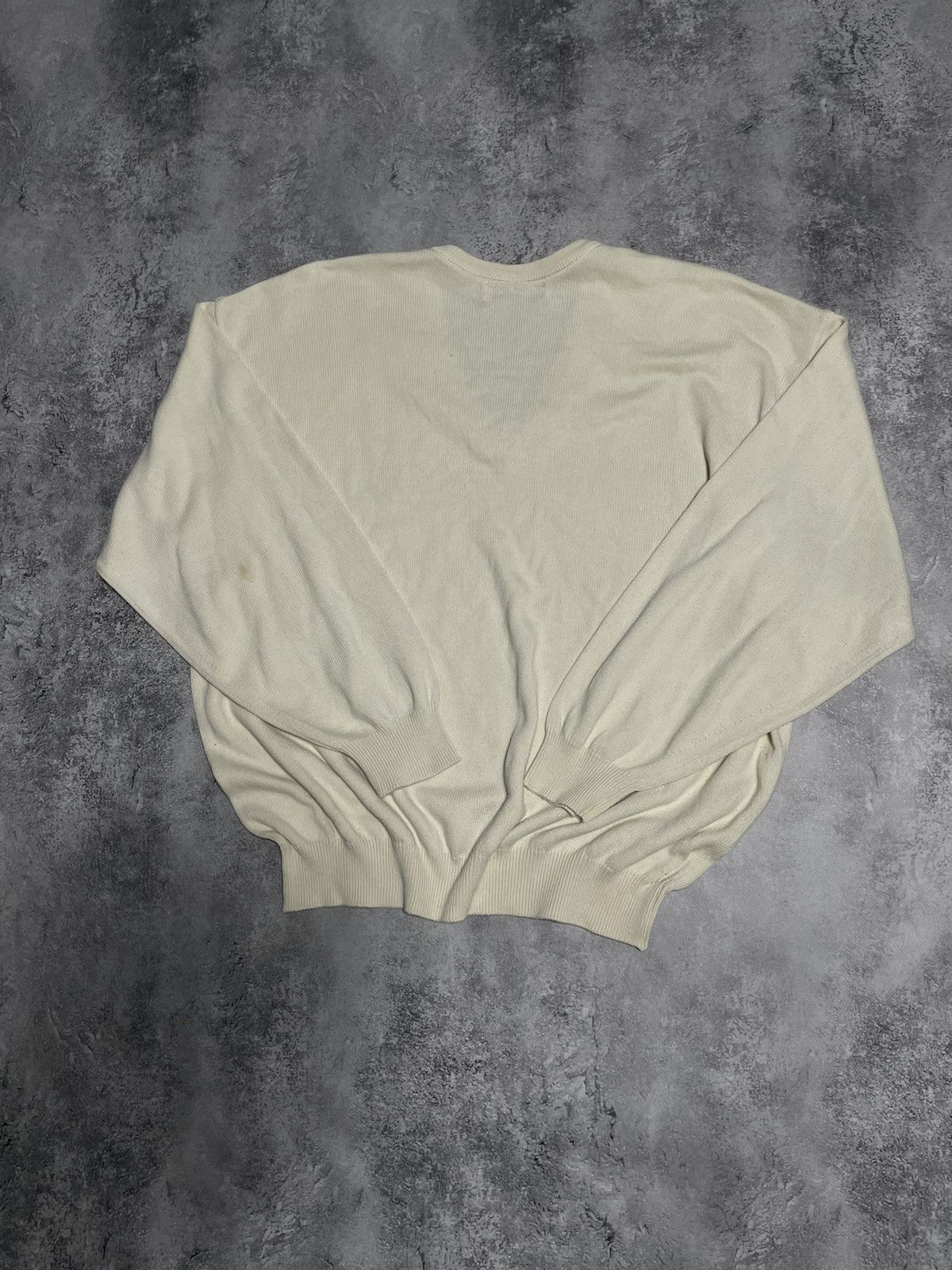 Burberry Vintage Burberrys White V-neck Lambswool Knit Sweater Size US M / EU 48-50 / 2 - 8 Thumbnail
