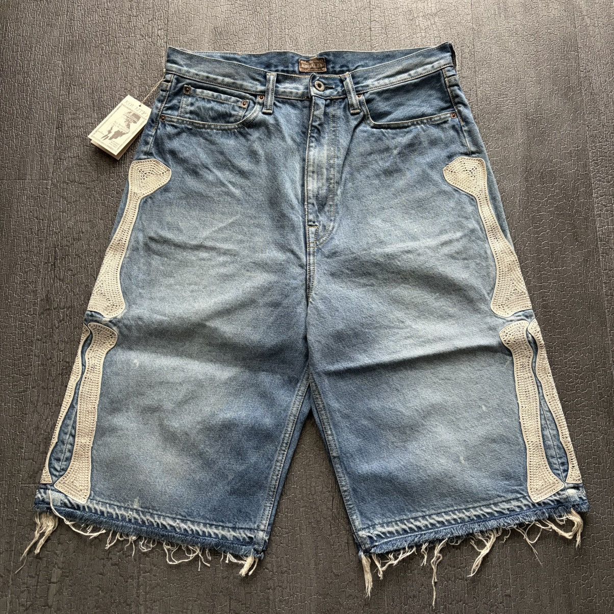 Kapital ✅Kapital bone denim shorts stk 34inch Size US 34 / EU 50 - 1 Thumbnail