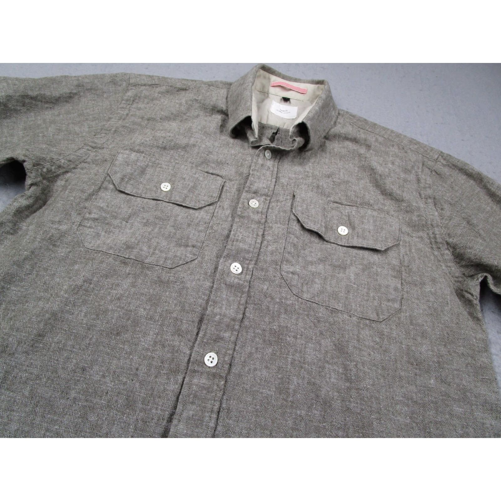 Apolis Apolis Shirt Mens Medium Gray Button-Down Long Sleeve Double Pocket 2SHWC101 Size US M / EU 48-50 / 2 - 2 Thumbnail