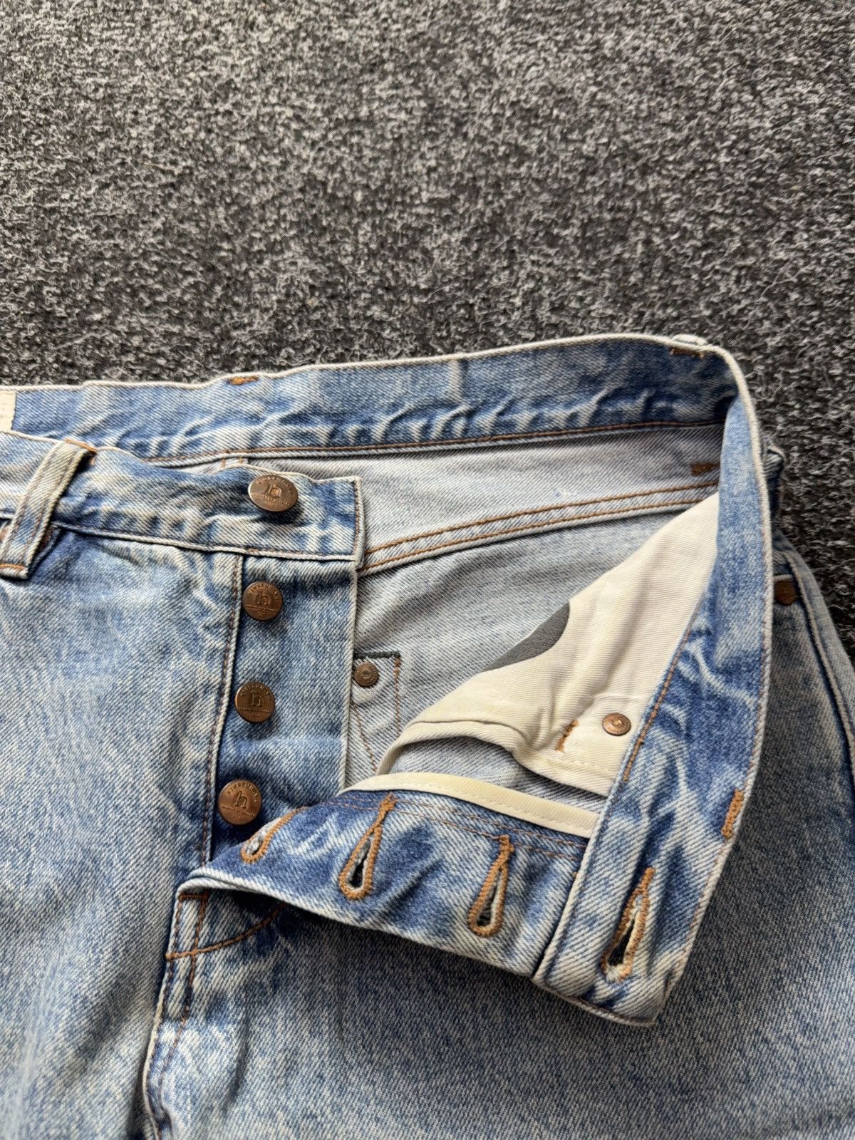 Han Kjobenhavn Han Kjobenhavn Selvedge Jeans Dirty Distressed Light Wash Size US 29 - 12 Thumbnail