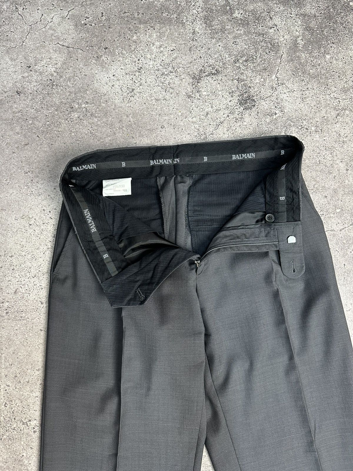 Balmain × Vintage Vintage BALMAIN Dress Pants Rare Wool Gray Size US 32 / EU 48 - 6 Thumbnail