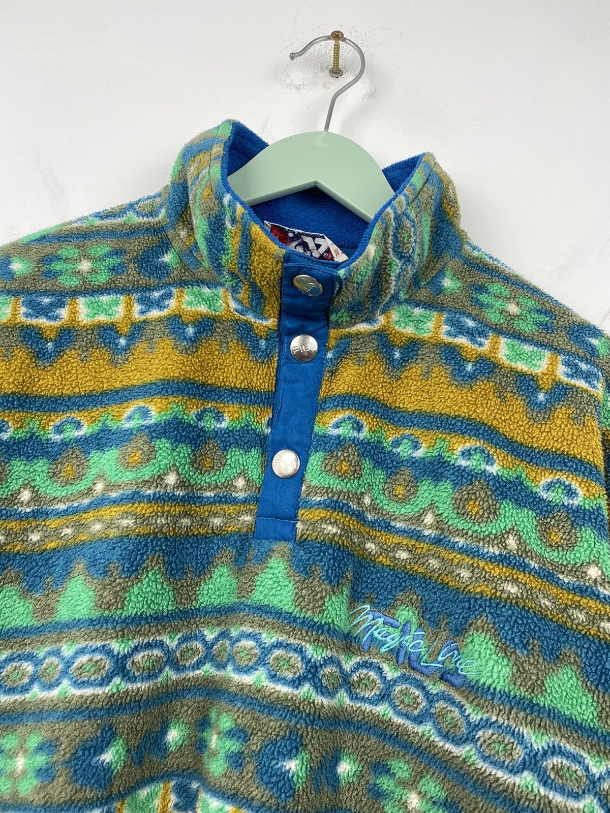 Fila Vintage Fila Aztec Fleece Over Print Y2K like Patagonia Size US XL / EU 56 / 4 - 2 Thumbnail