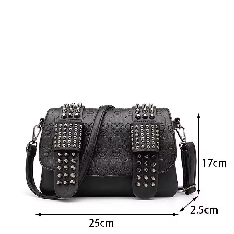Japanese Brand Black Rivet Shoulder Bag Size ONE SIZE - 16 Thumbnail